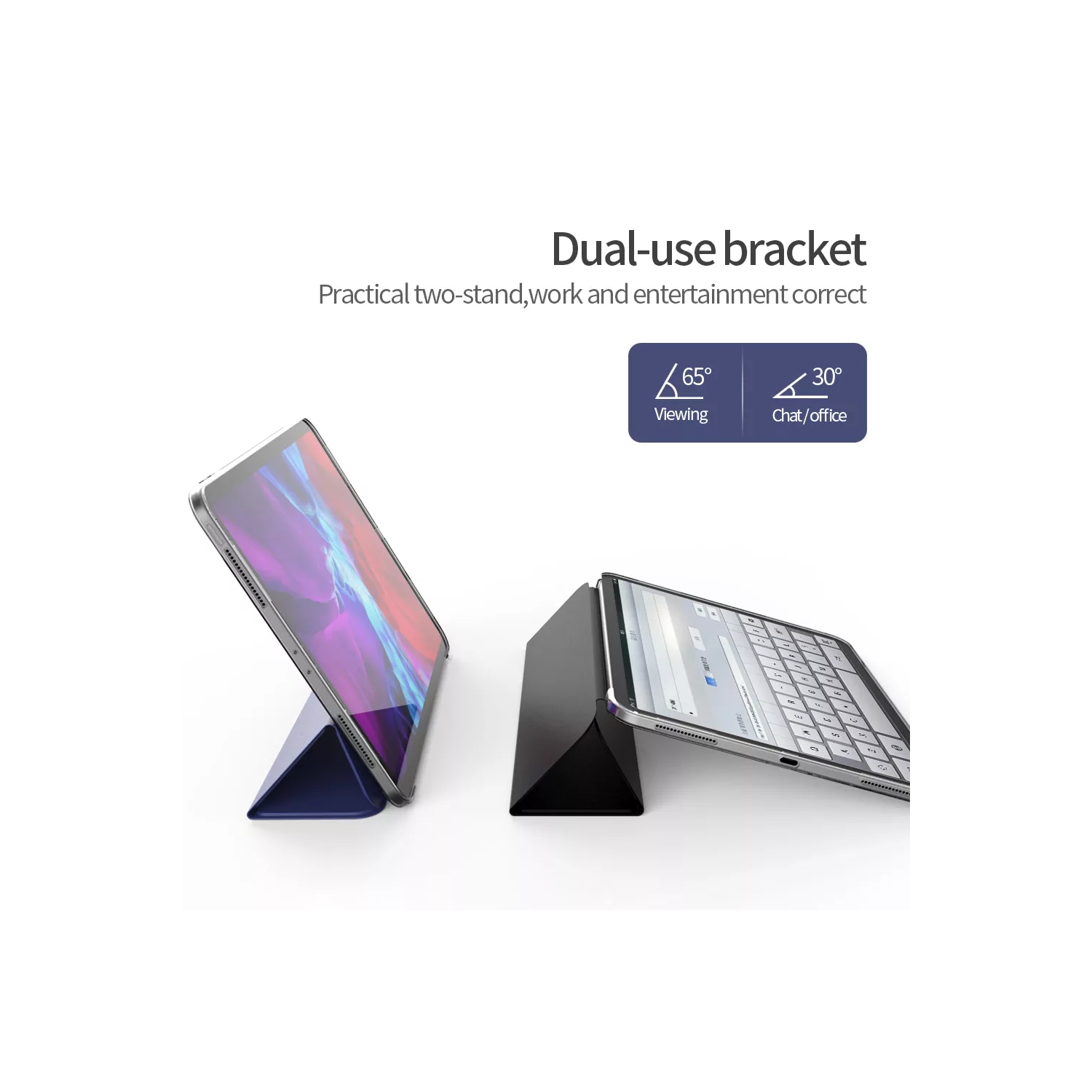 iPad Pro 13 2024 Case Folio Slim Magnetic Smart Cover Stand Case Ultra Slim Lightweight SuperShield Cover For iPad Pro 13 2024 - Blue