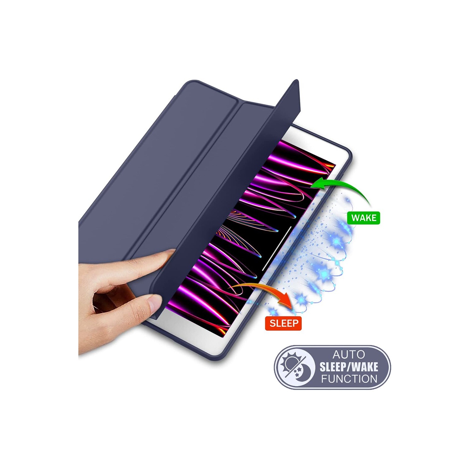 iPad Pro 13 2024 Case Folio Slim Magnetic Smart Cover Stand Case Ultra Slim Lightweight SuperShield Cover For iPad Pro 13 2024 - Blue