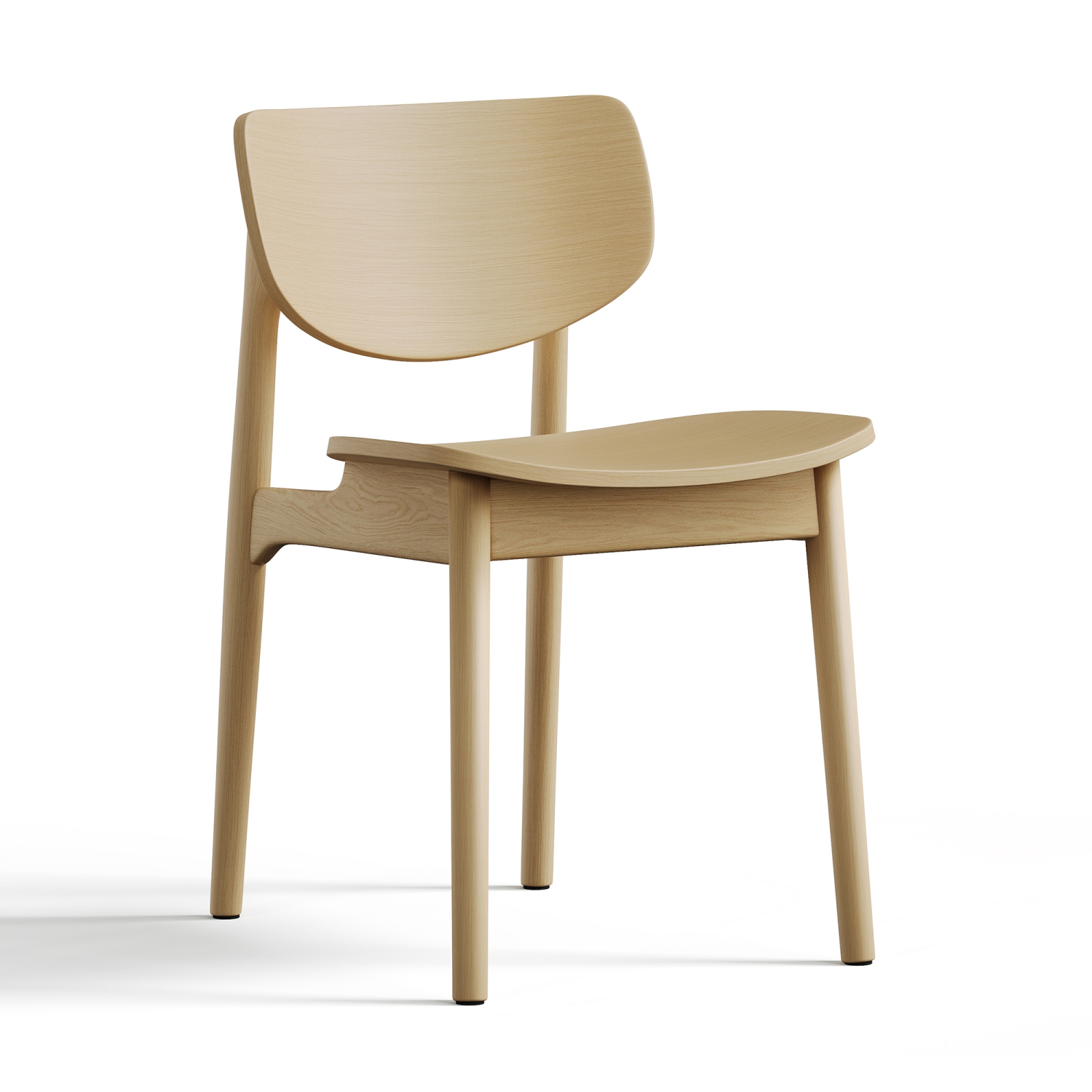 Valencia – Chaise de salle à manger Simone Mid-Century Classics en chêne massif, naturel