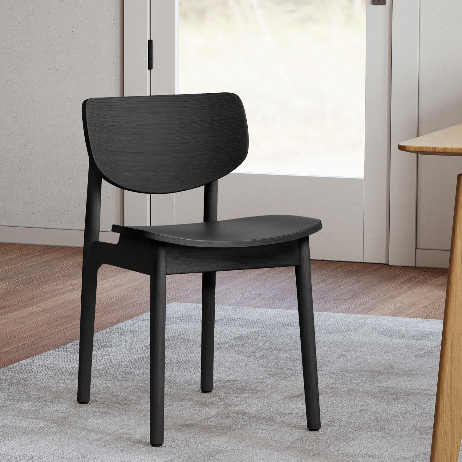 Valencia – Chaise de salle à manger en bois Simone, noir