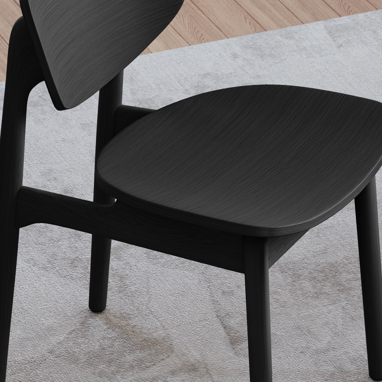 Valencia – Chaise de salle à manger en bois Simone, noir