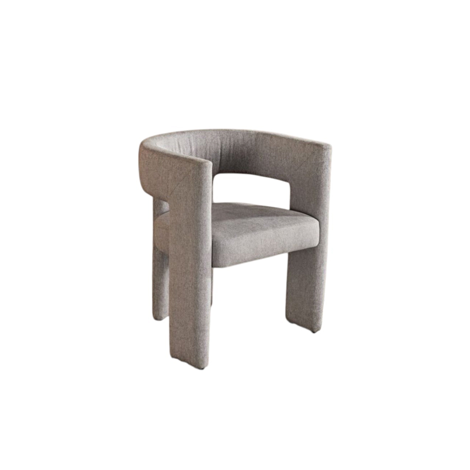 Chaise de salle à manger en tissu Andrea de Valencia, gris pâle