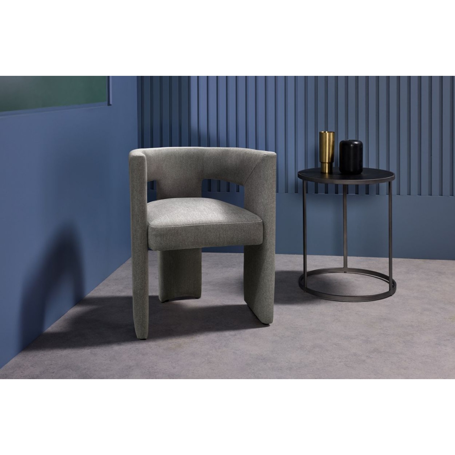 Chaise de salle à manger en tissu Andrea de Valencia, gris pâle