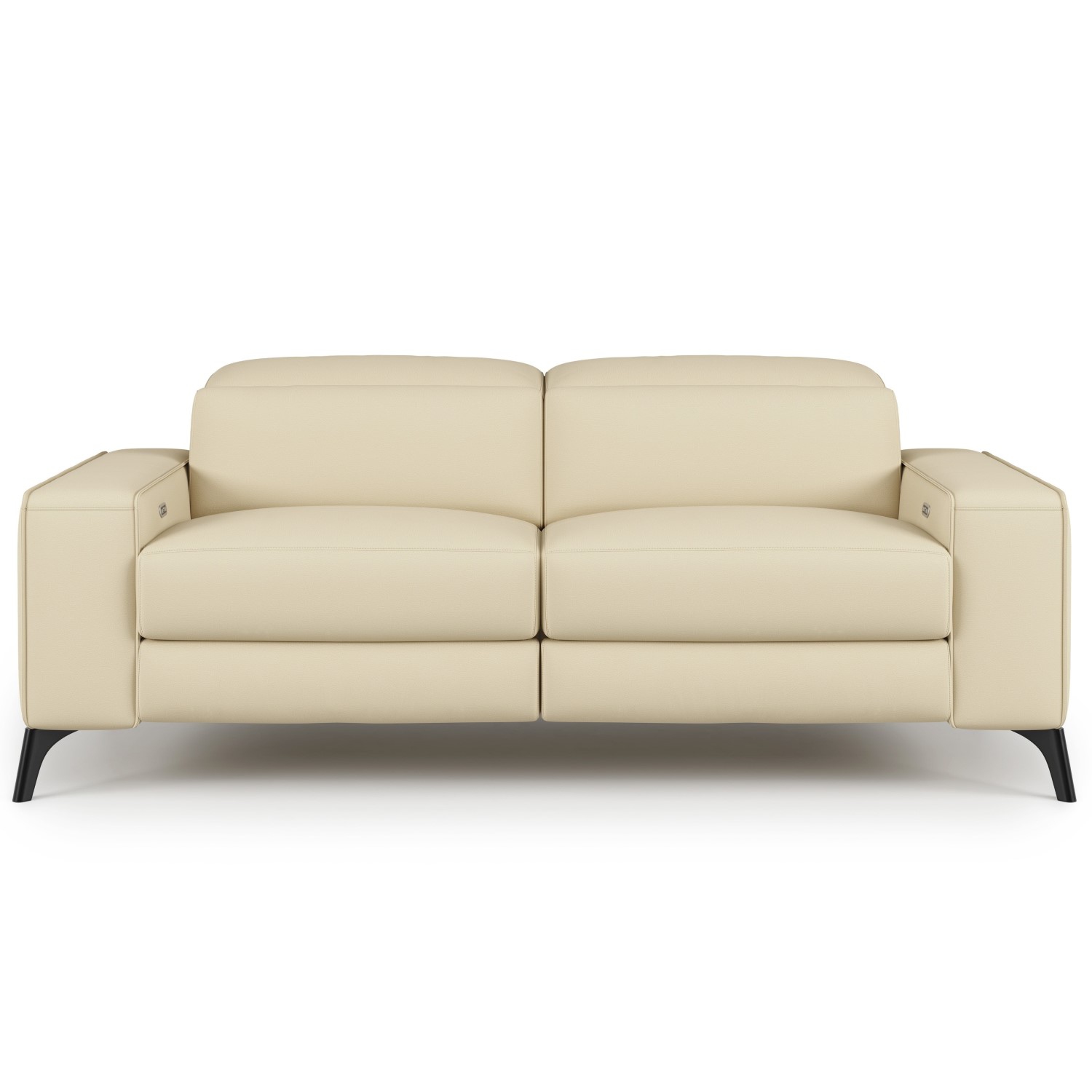 Valencia Esther Top Grain Leather Loveseat Sofa, Beige