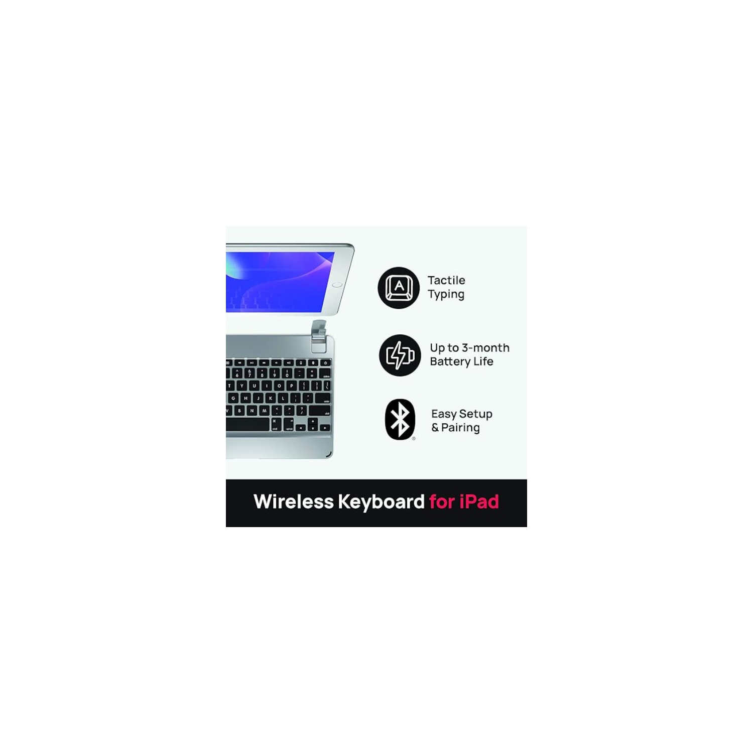 Brydge 9.7 Wireless Keyboard Compatible with iPad 6th Gen, iPad 5th Gen (2017), iPad Pro 9.7 inch - (Space Grey)
