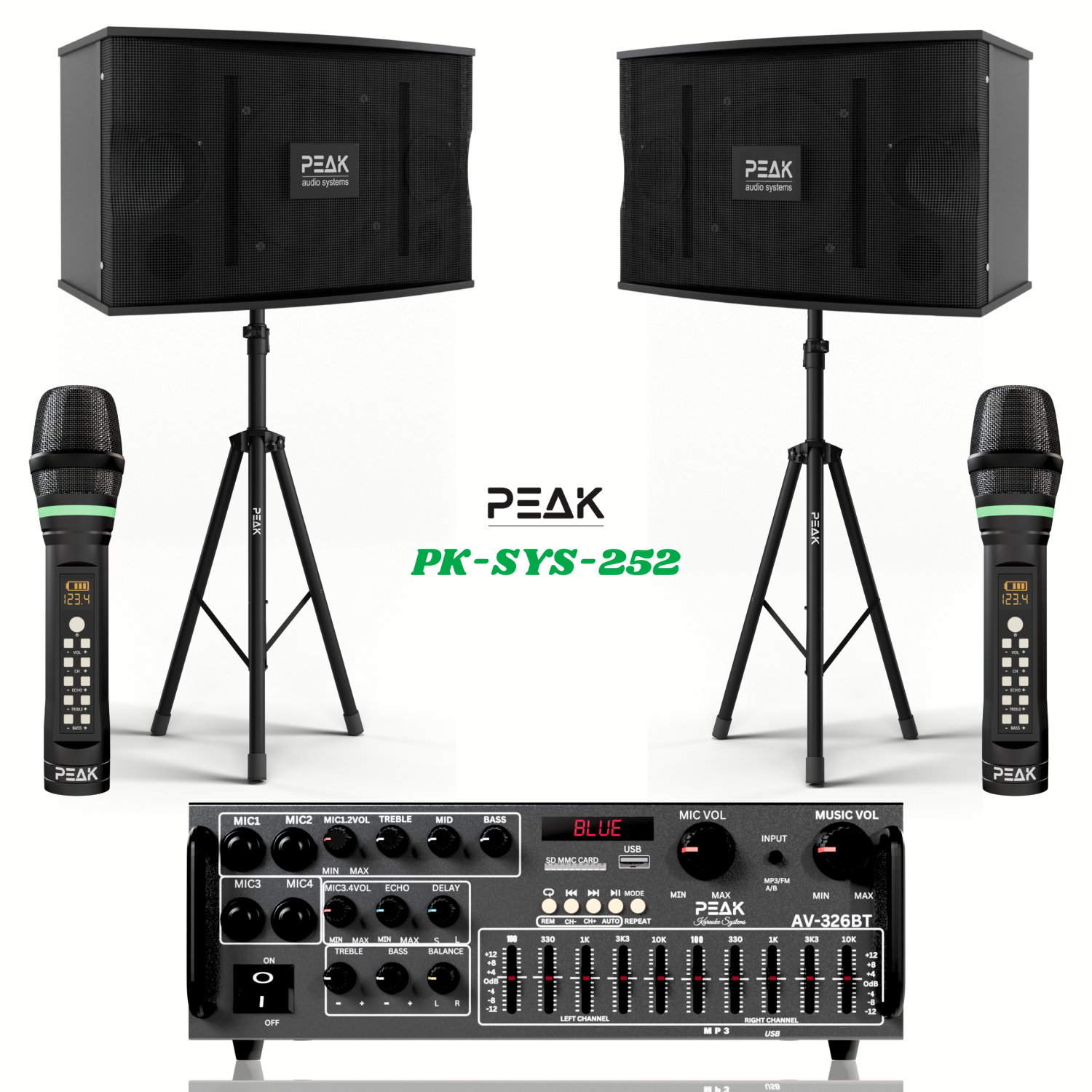 PEAK Karaoke ELITE PRO STAGE II System - 2000W (Large Speakers)