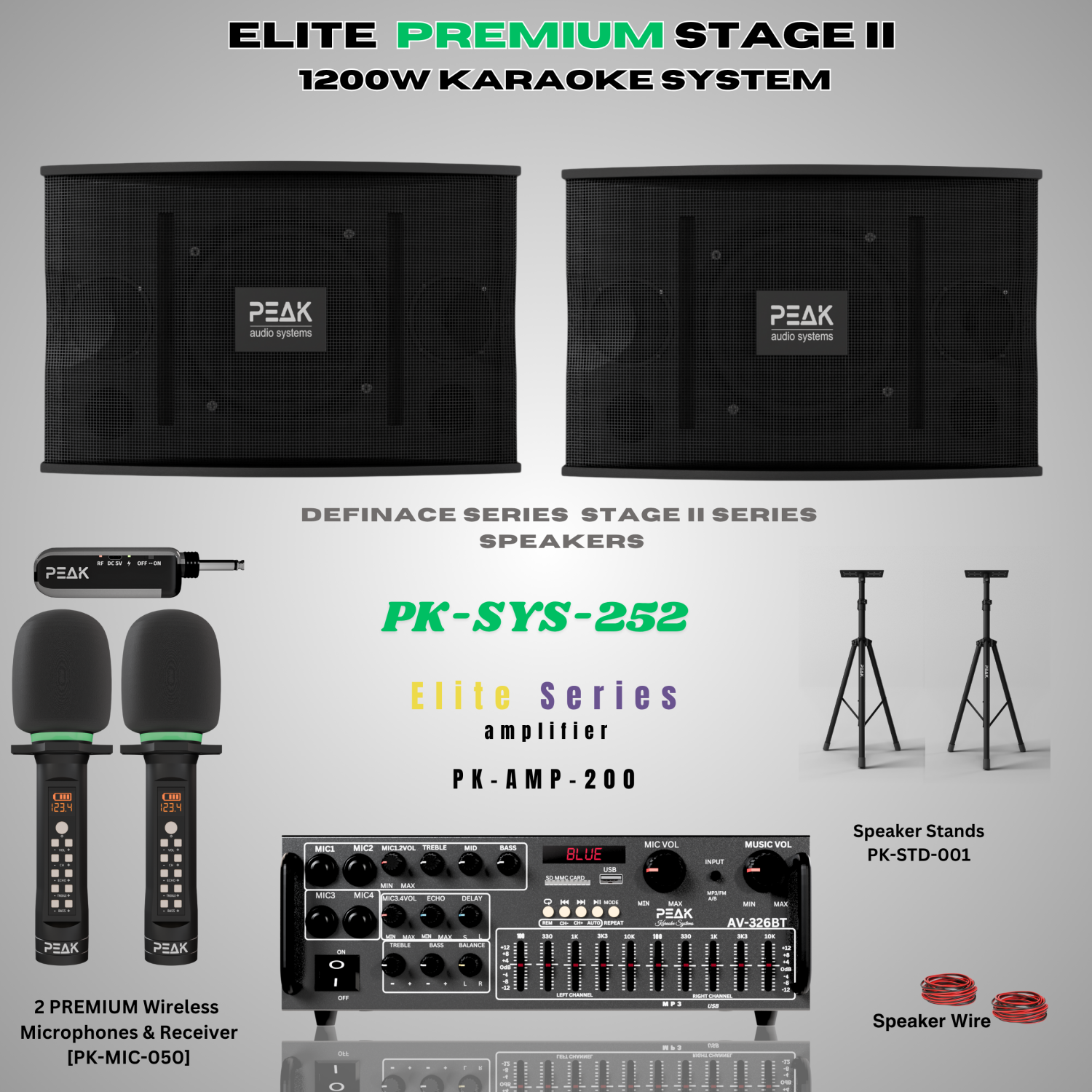 Système de karaoké ELITE PREMIUM STAGE II DE PEAK - 2000&nbsp;W