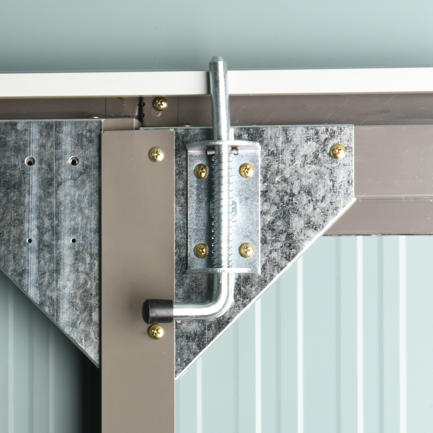 Outsunny 8.5' x 5.5' Outdoor Storage Shed, Metal Garden Shed Storage House with Window, Lockable Door, Vents, for Backyard, Patio, Lawn, Grey