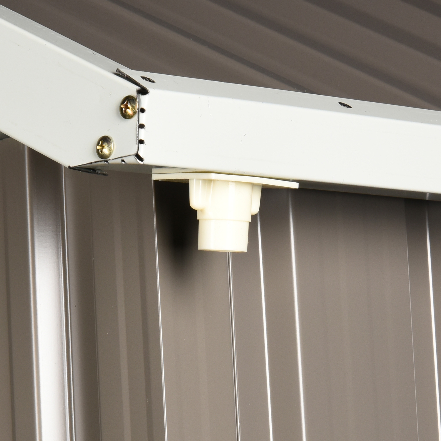 Outsunny 8.5' x 5.5' Outdoor Storage Shed, Metal Garden Shed Storage House with Window, Lockable Door, Vents, for Backyard, Patio, Lawn, Grey