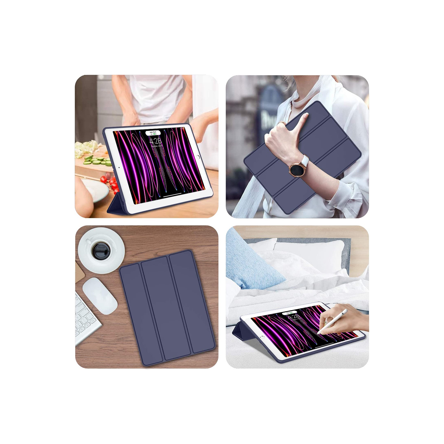 iPad Air 13 po M2 étui 2024/iPad Pro 12,9 po étui 6th/5th/4th génération avec porte-stylet, étui arrière mince en TPUR souple pour tablette, étui