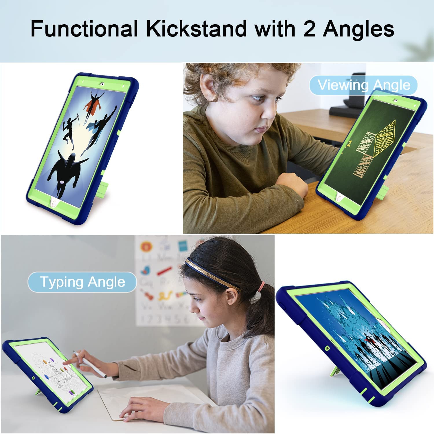 iPad Air 11 Kickstand 3 in 1 Shockproof Heavy Duty for iPad Air 11-inch M2 2024/10.9 Air 5th Generation 2022/10.9 Air 4th 2020, Protective Cover for