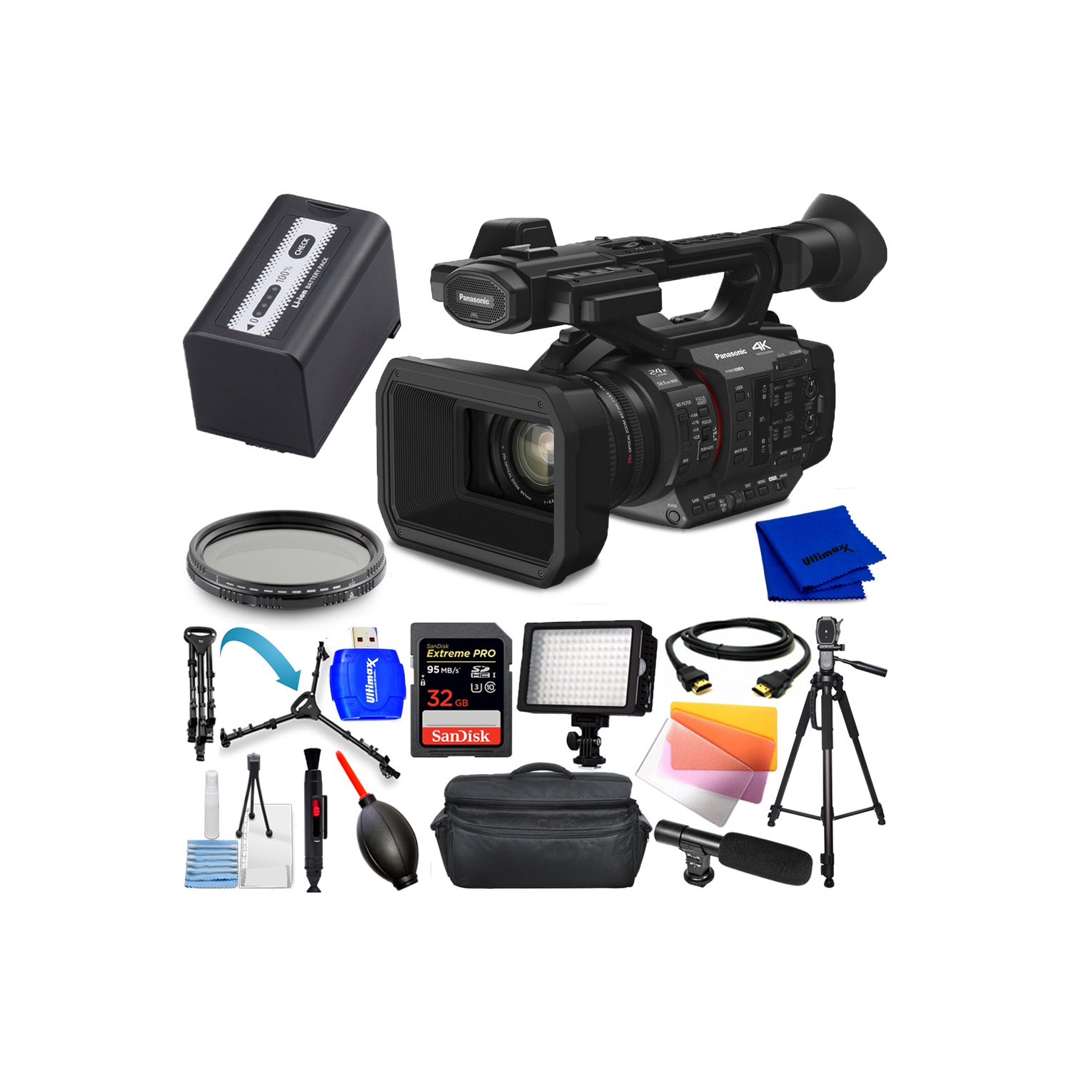 Panasonic HC-X2 4K Camcorder - 12PC Accessory Bundle