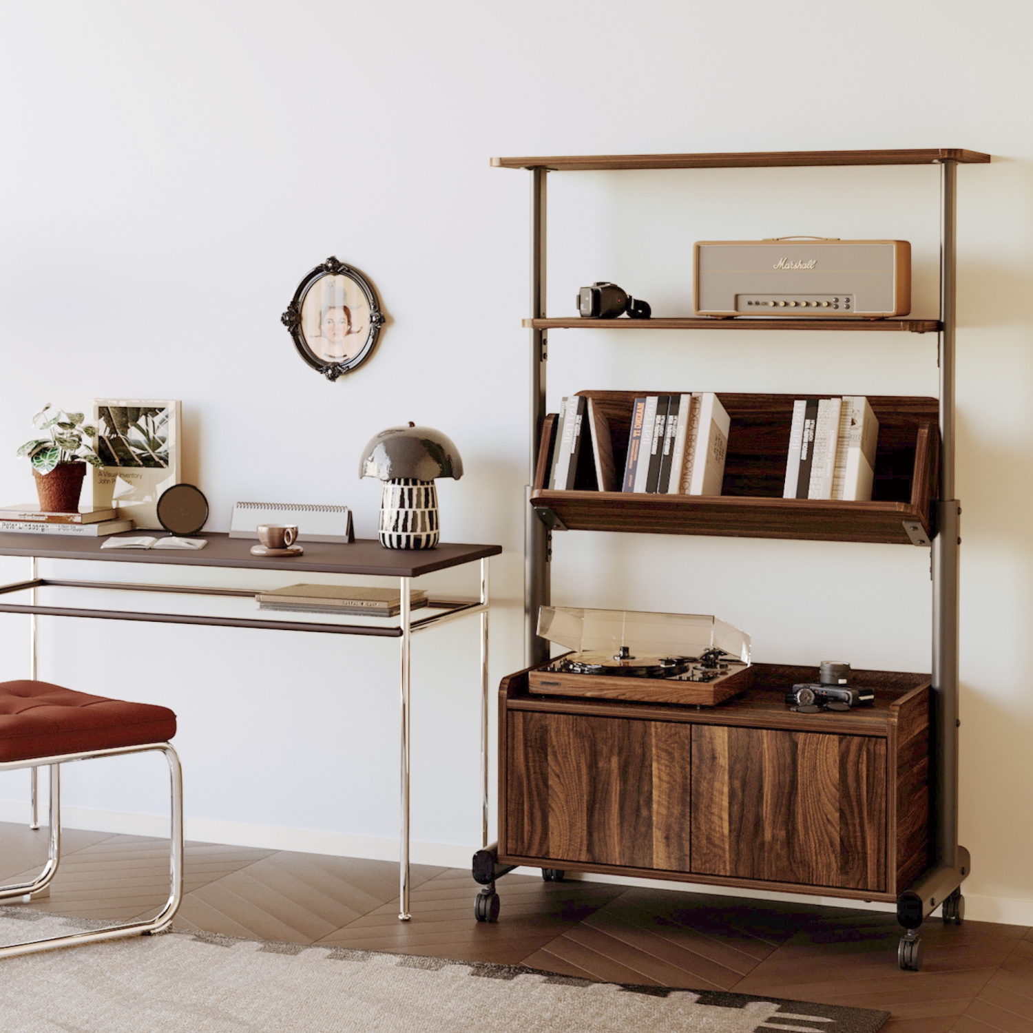 FENGE Bookshelf, 5-Tier 24inch Rustic Brown Shelving Unit Wood Bookcase with Open Shelves