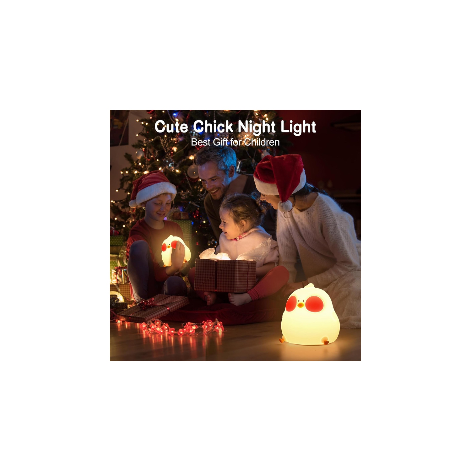 YOULIGHTS – veilleuse mignonne pour enfants, DEL Chick Cute Light avec mode deux couleurs, veilleuse réglable en silicone pour chambre de bébé, lampe
