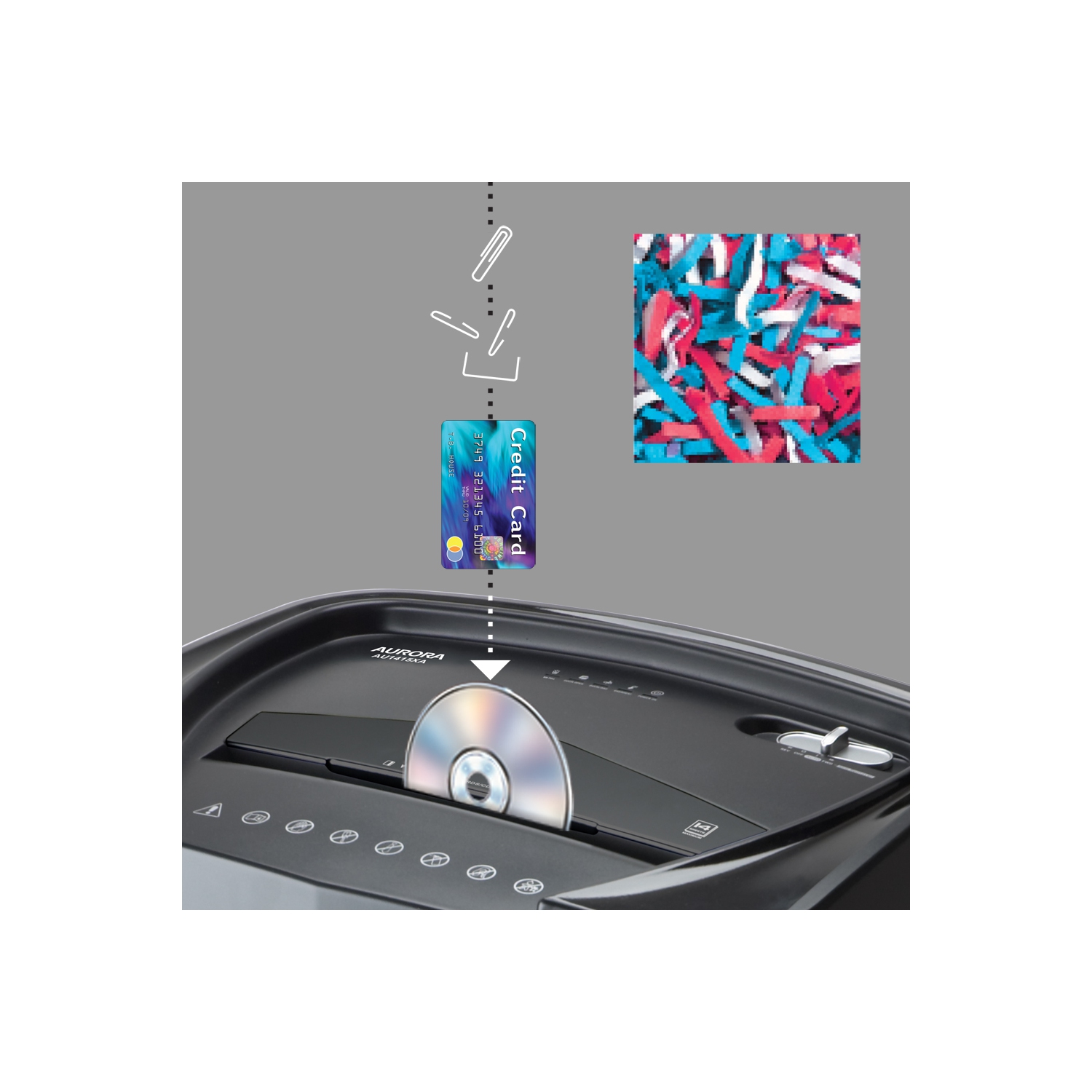 Déchiqueteuse à coupe croisée 14 feuilles pour le bureau Professional, déchiqueteuse pour CD et cartes de crédit, corbeille amovible de 5 gallons,