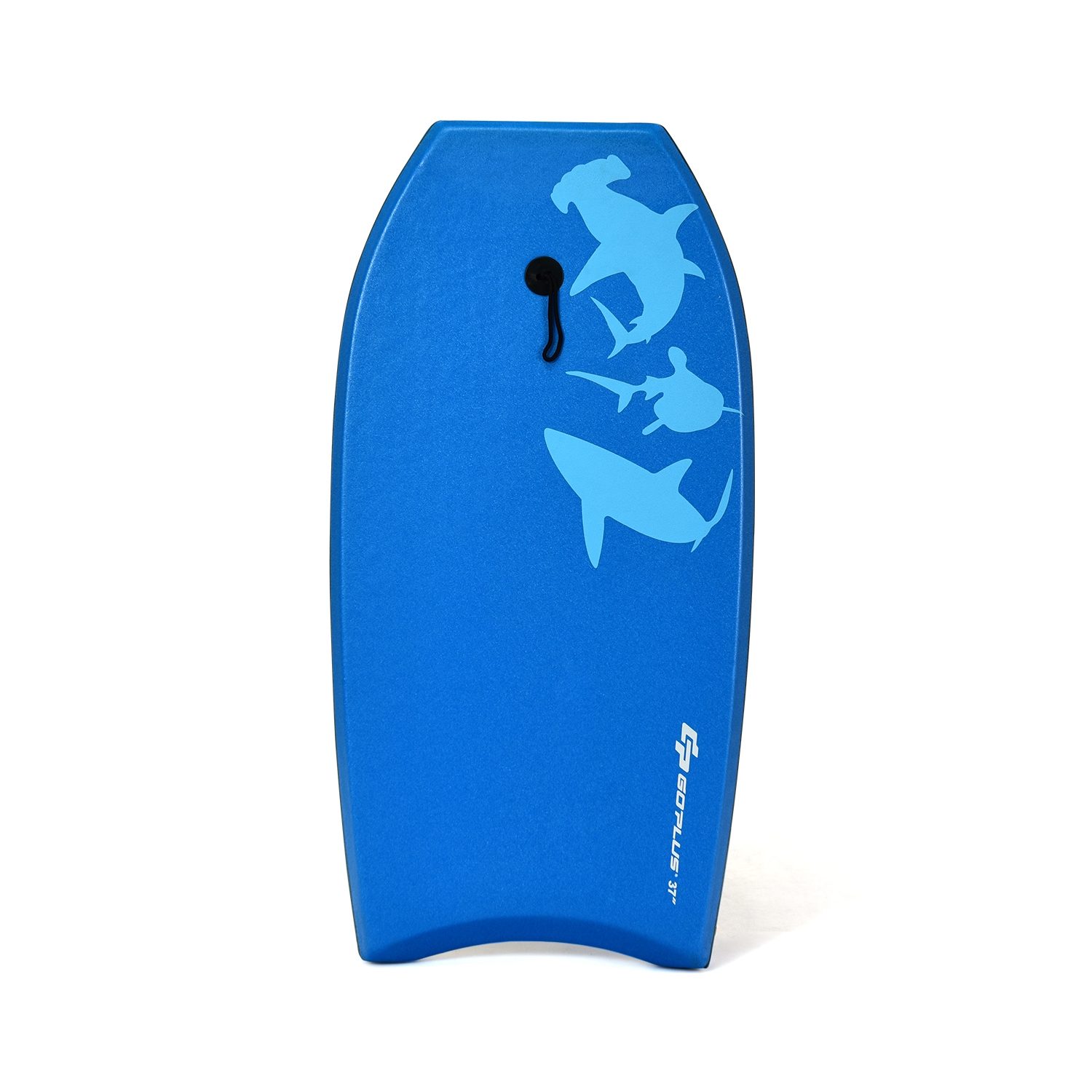Planche de surf Super BodyBoard légère de 33 po de Goplus avec laisse EPS Core Boarding Blue Shark