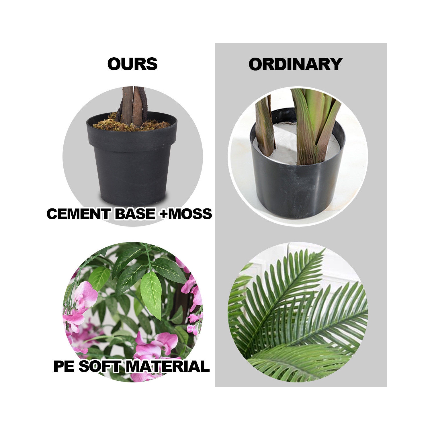 Décoration intérieure-extérieure en forme de fleur rose pâle artificielle de 6 pi de Costway