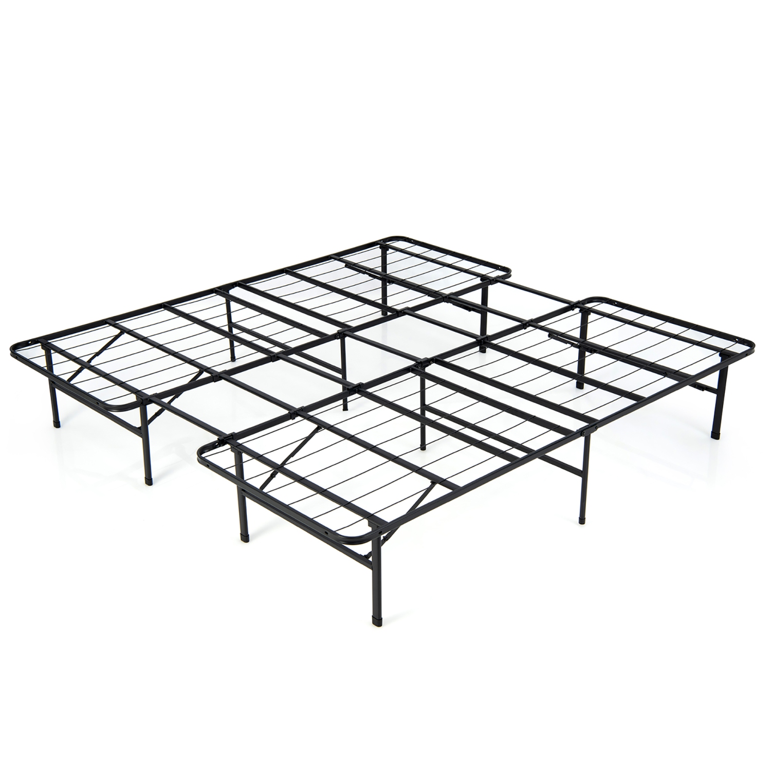 Costway Queen/ King Folding Metal Platform Bed Frame 13 Inch Mattress Foundation 660 LBS