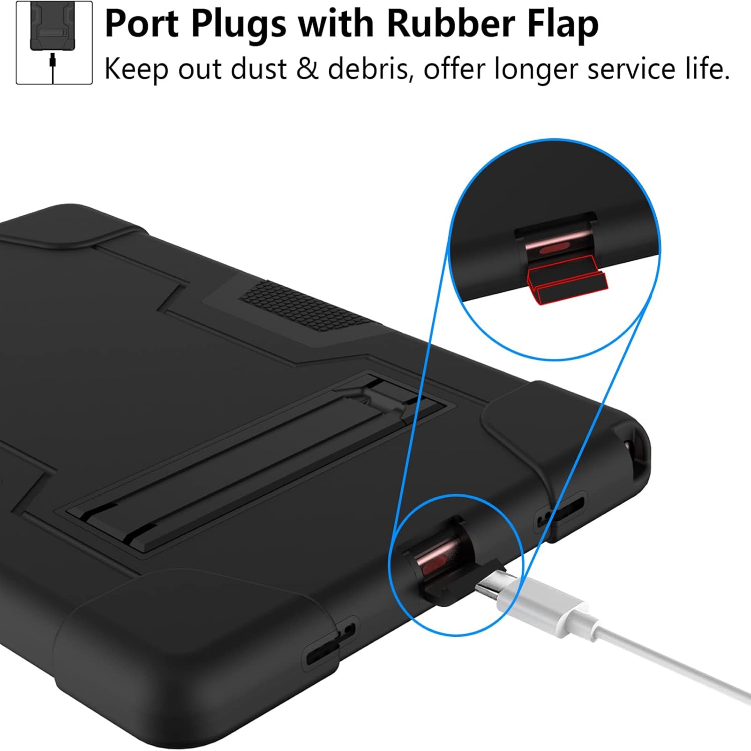 Antichoc Galaxy Tab A9 plus/A9+ béquille pour étui robuste 3-en-1 mince et léger Galaxy Tab A9 plus 11 po Samsung - Noir