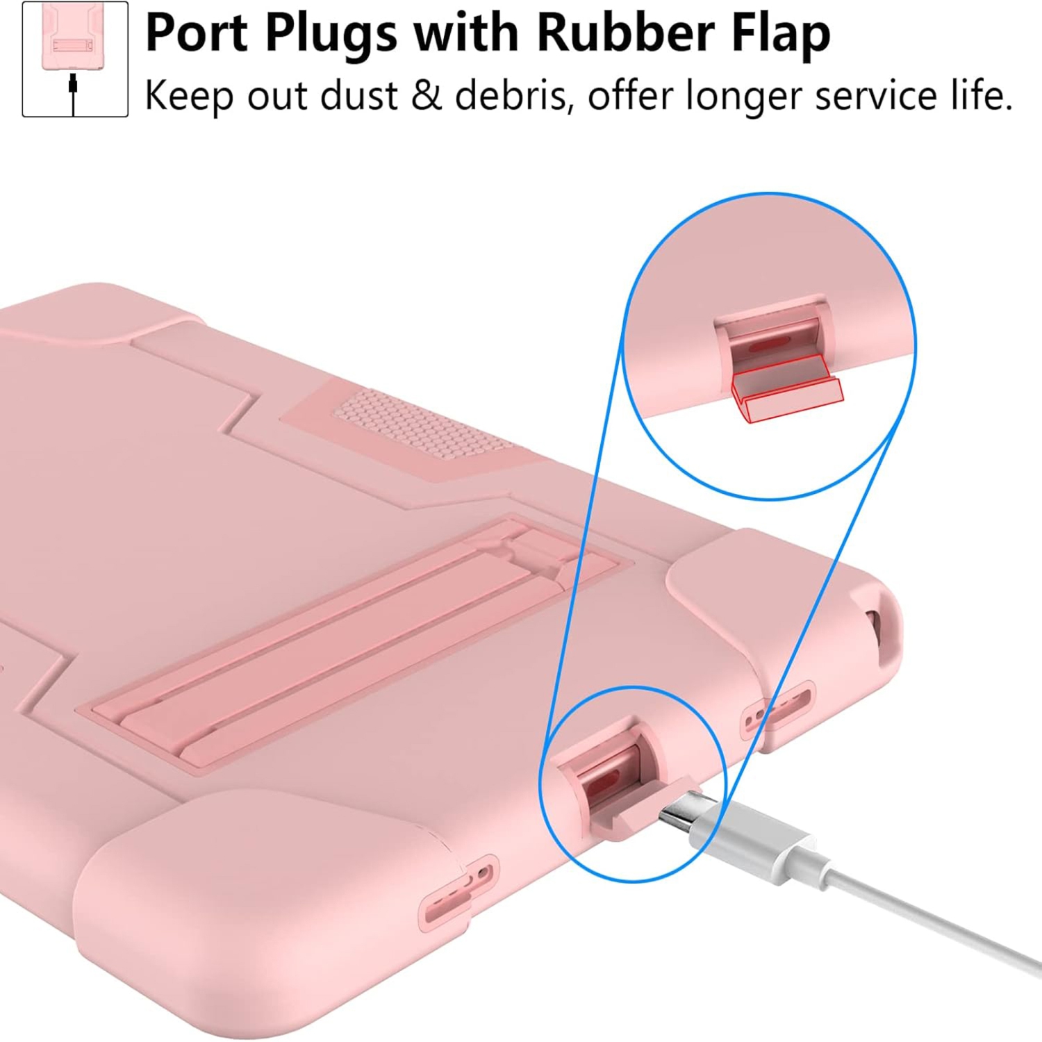 Antichoc Galaxy Tab A9 plus/A9+ béquille 3-en-1 robuste et léger Galaxy Tab A9 plus 11 po Samsung - Rose