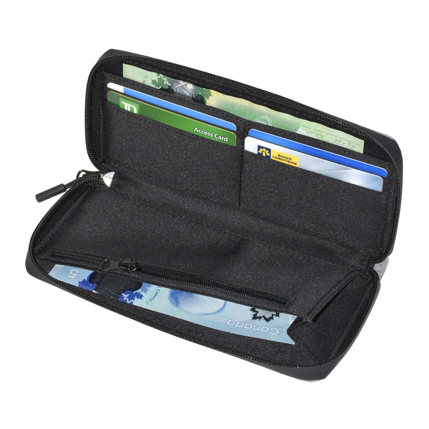 PORTEFEUILLE ROND MINCE À FERMETURE À GLISSIÈRE