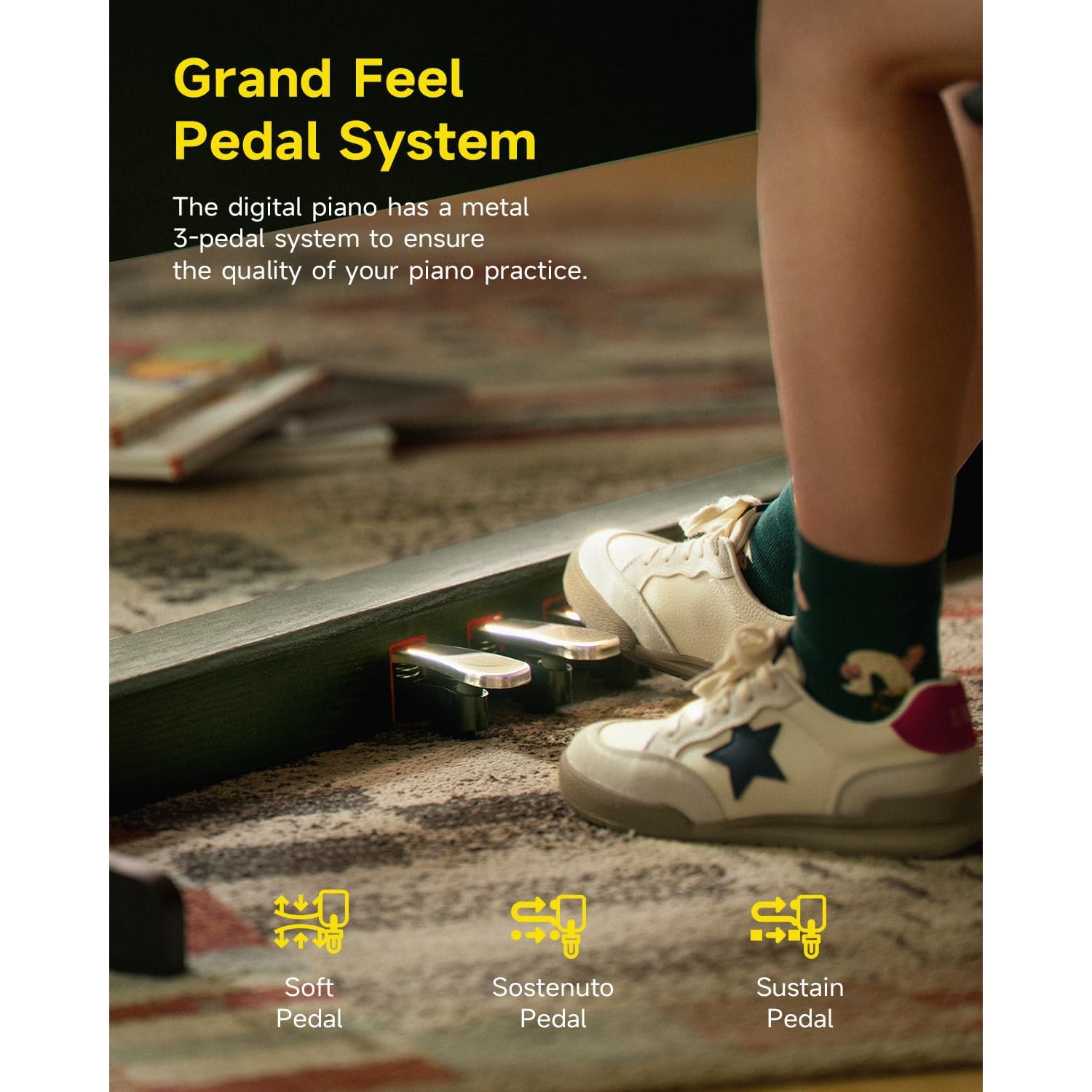 Piano numérique à 95 88 touches lestées DDP-pour débutant | clavier pleine grandeur avec écran ACL, 610 tonalités, 600 rythmes, 110 démos, 3 modes