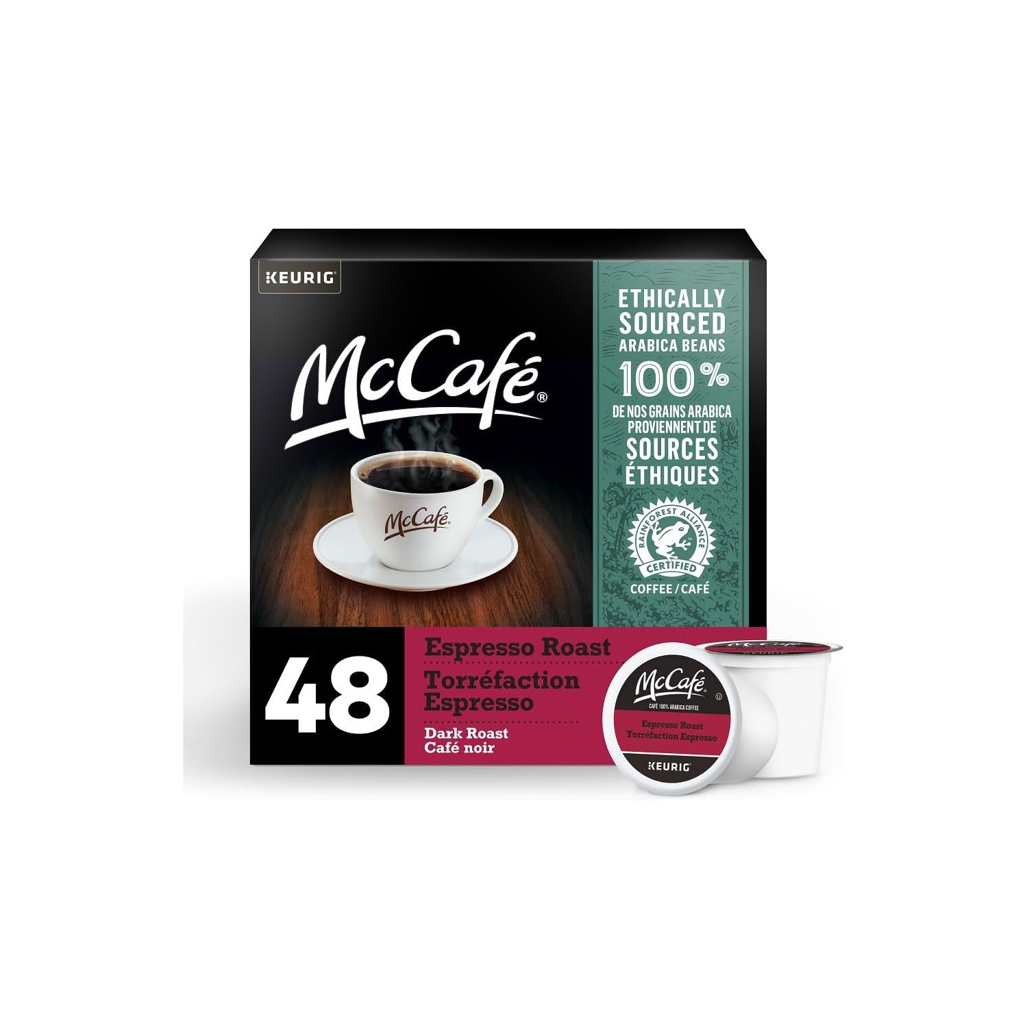 Dosettes K-Cup de café torréfaction espresso McCafé, paq. 48, pour cafetières Keurig