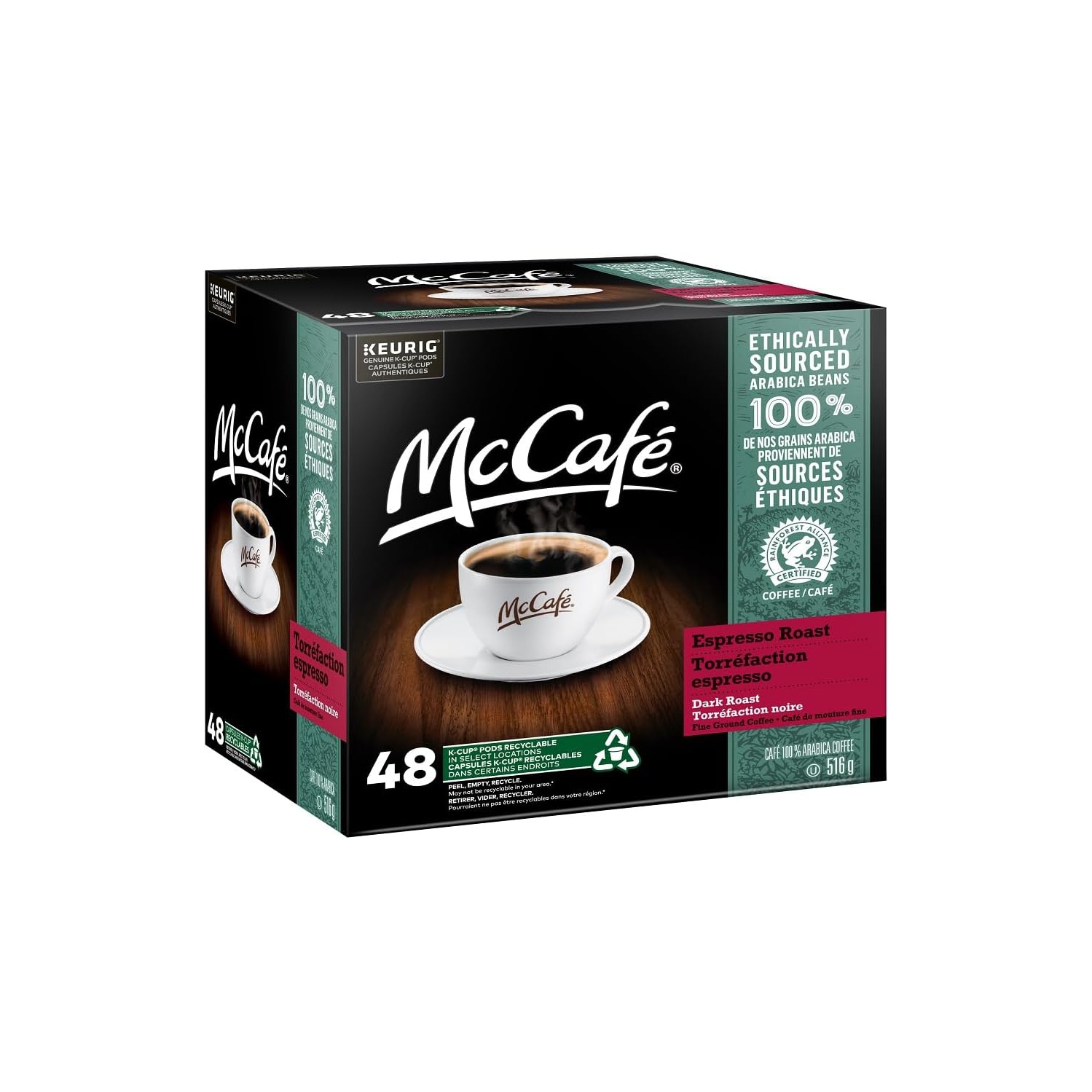 Dosettes K-Cup de café torréfaction espresso McCafé, paq. 48, pour cafetières Keurig