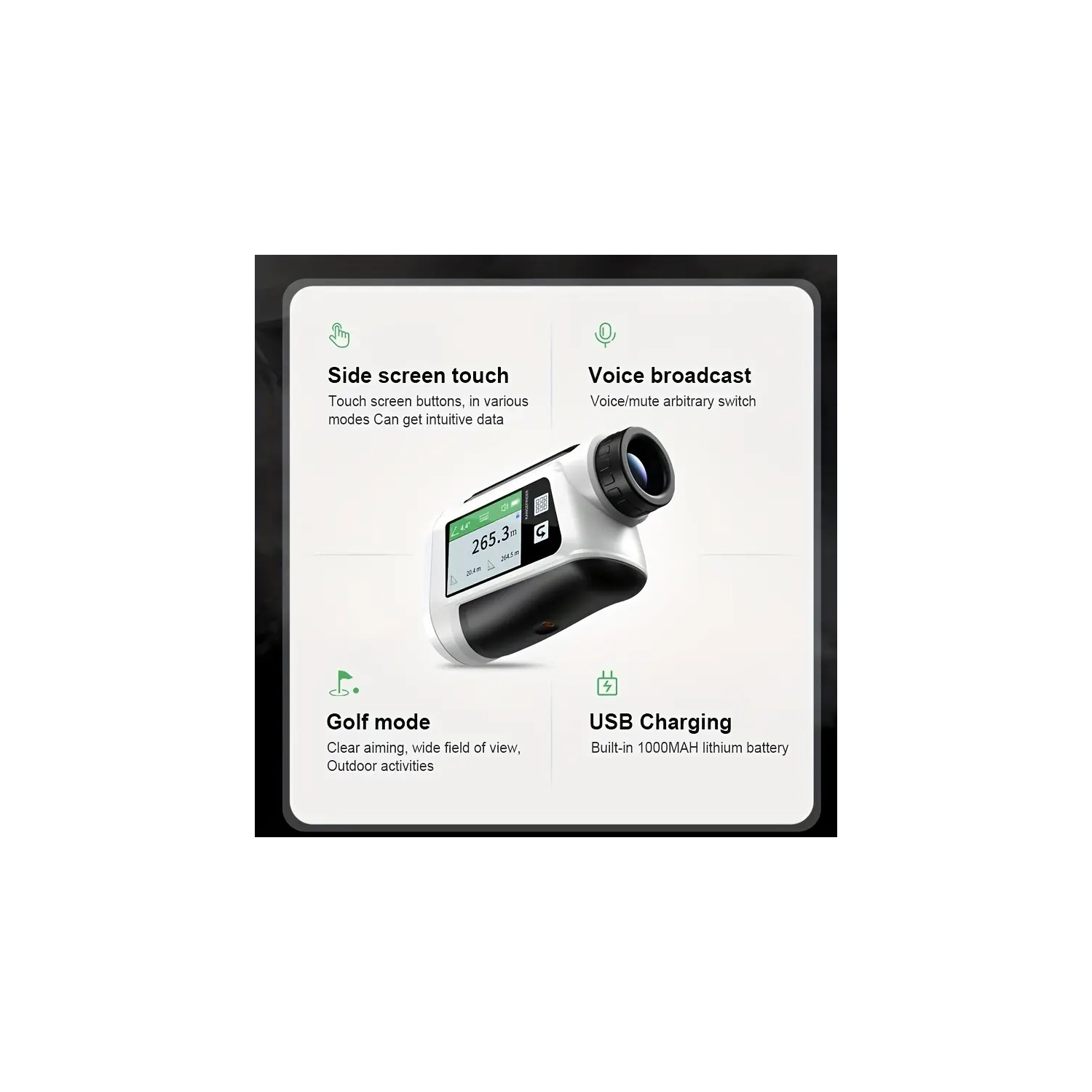 USB Rechargeable Golf Laser 600 meter Rangefinder with Slope & Flag Lock Vibration - LCD Display | Premium Golf Accessories