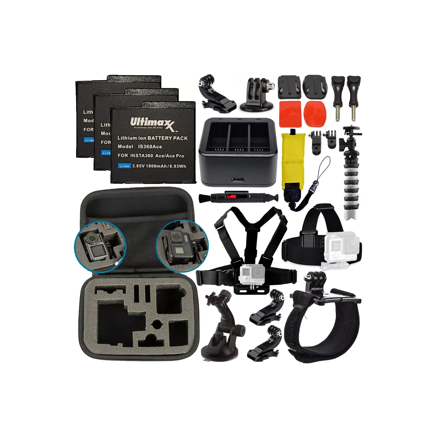 24PC Accessory Bundle for Insta360 ACE 8K Pro Action Camera