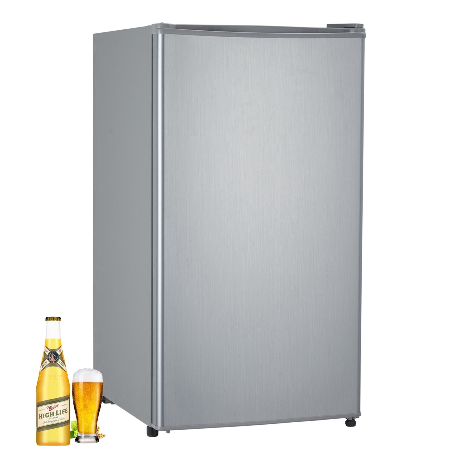 Acekool 3,2 pi3 Réfrigérateur compact, mini réfrigérateur à porte simple avec congélateur supérieur, argenté