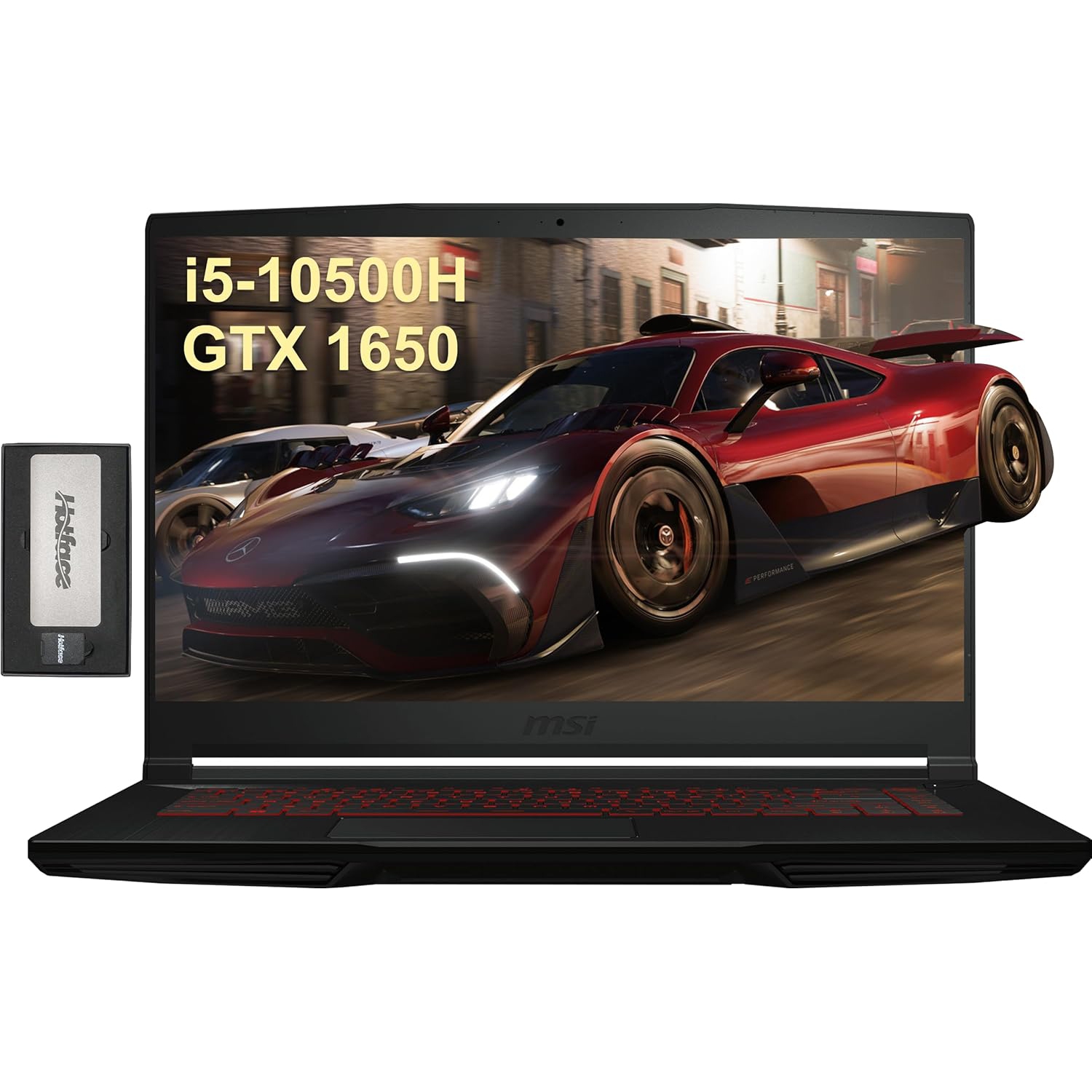 MSI GF63 15.6" FHD Gaming Laptop, Intel i5 10500H, 1TB PCIe SSD, 32GB RAM, NVIDIA GeForce GTX 1650, Backlit Keyboard, 720p Camera, Black, 256GB Docking Station Set