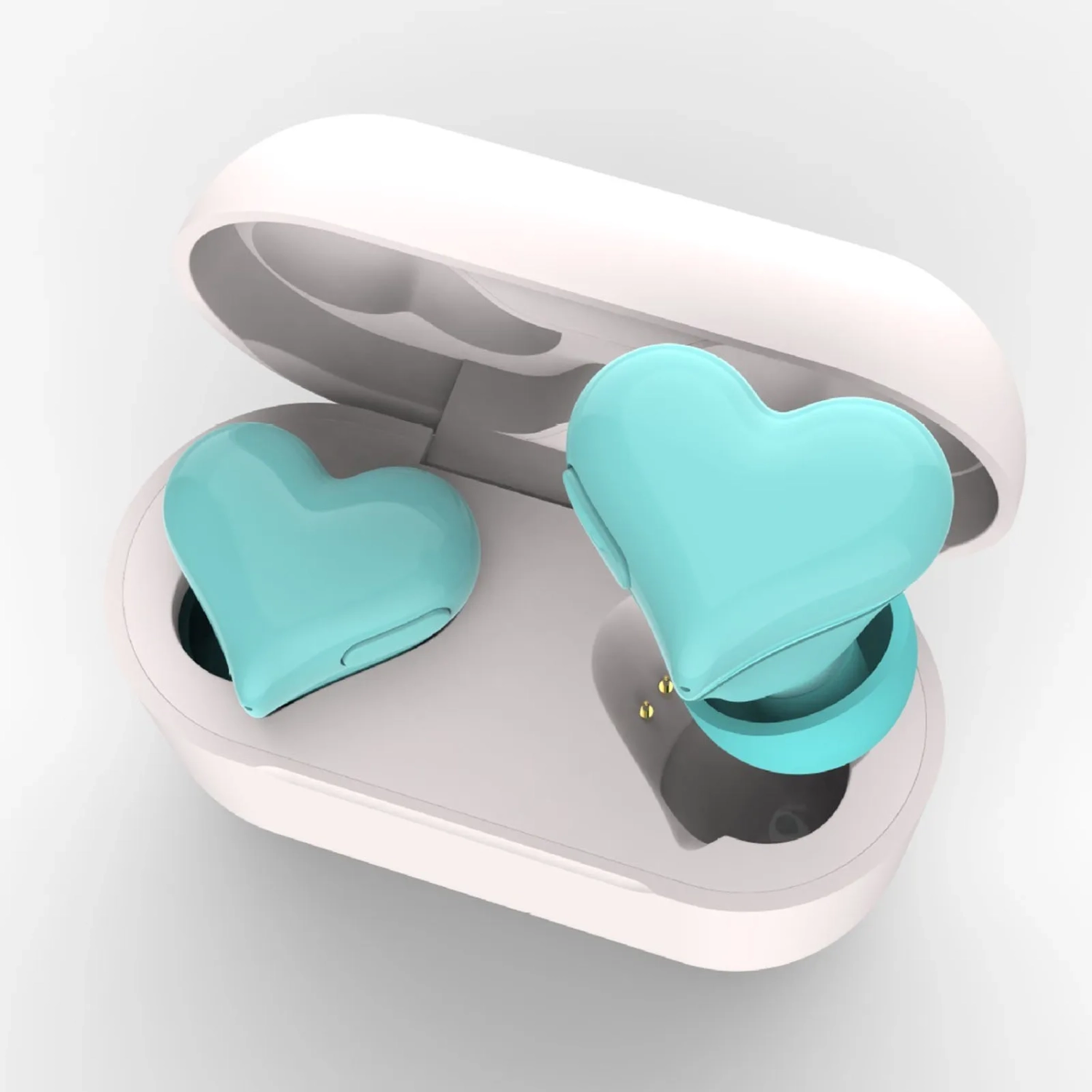 Écouteurs bouton sans fil en forme de coeur 20 heures Playtime Cute avec étui de recharge pour filles pour sports d'extérieur, violet