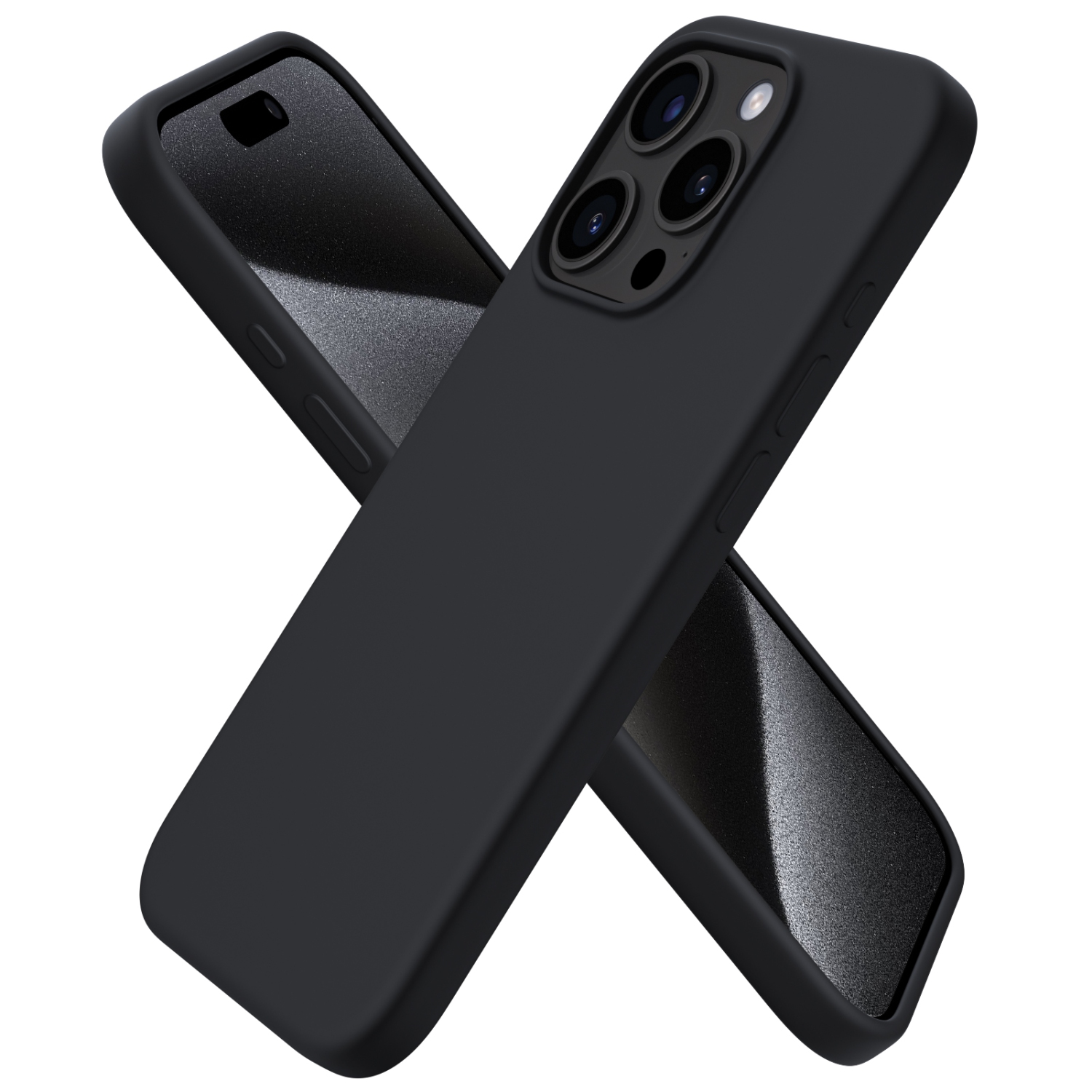 ORNARTO – compatible avec l’étui iPhone 15 Pro 6,1, étui protecteur mince en silicone liquide à 3 couches entièrement recouvert de gel souple en