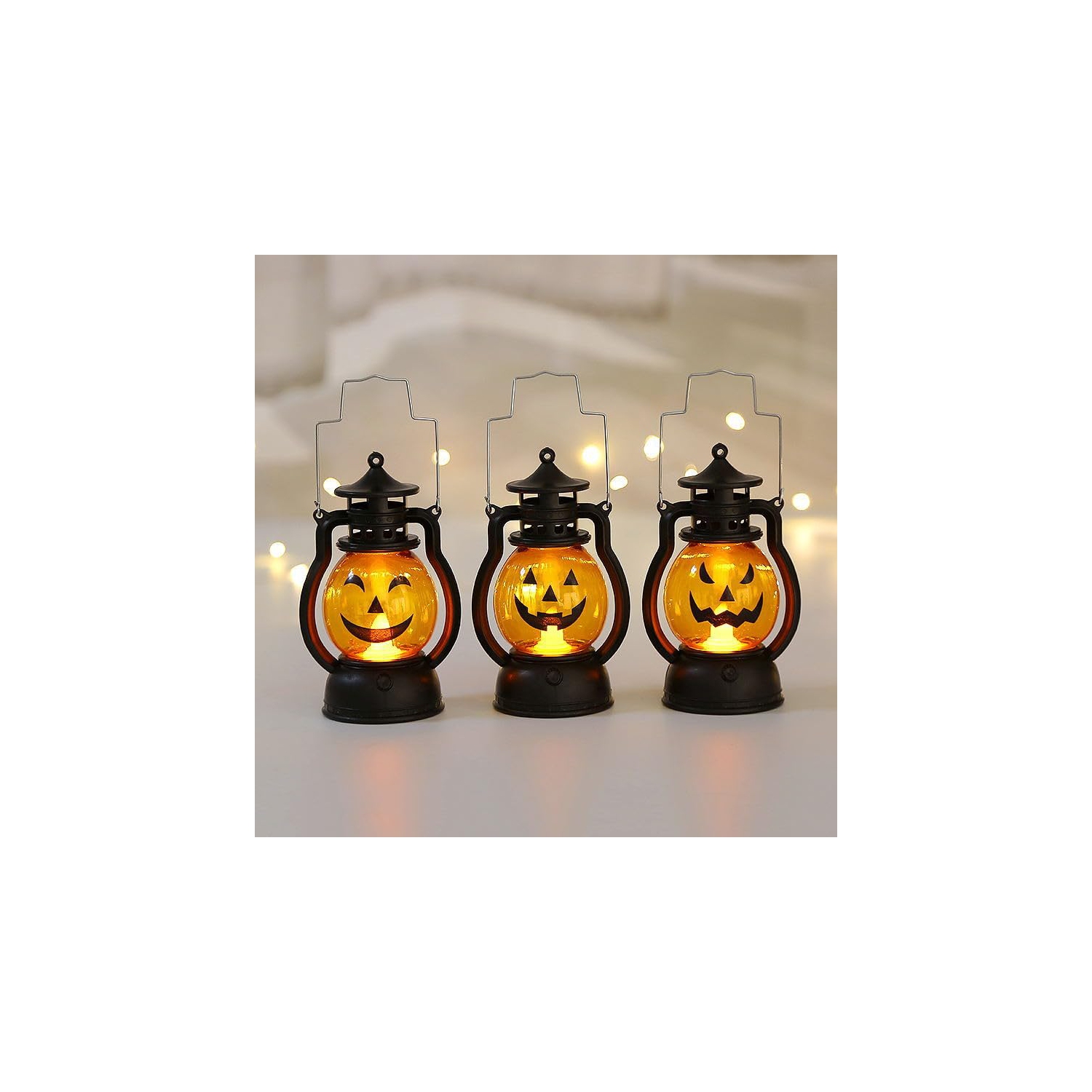YOULIGHTS 3 Pack Flickering, LED Pumpkin Lights, Halloween Pumpkins LED Lamps Battery Operated Flameless Pumpkin Tealight Candles Halloween Christmas