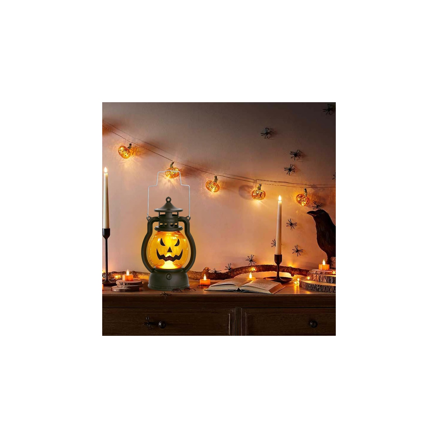 YOULIGHTS 3 Pack Flickering, LED Pumpkin Lights, Halloween Pumpkins LED Lamps Battery Operated Flameless Pumpkin Tealight Candles Halloween Christmas