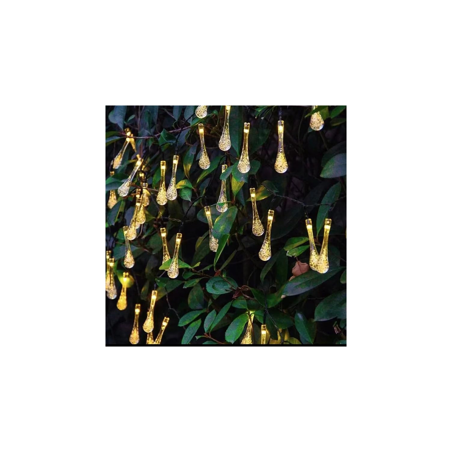 YOULIGHTS Solar Water Drop String Lights, 39.3FT 100 LED Outdoor Waterproof Drop Lights for Garden, Patio, Yard, Holiday Decor- Auto On/Off, Energy