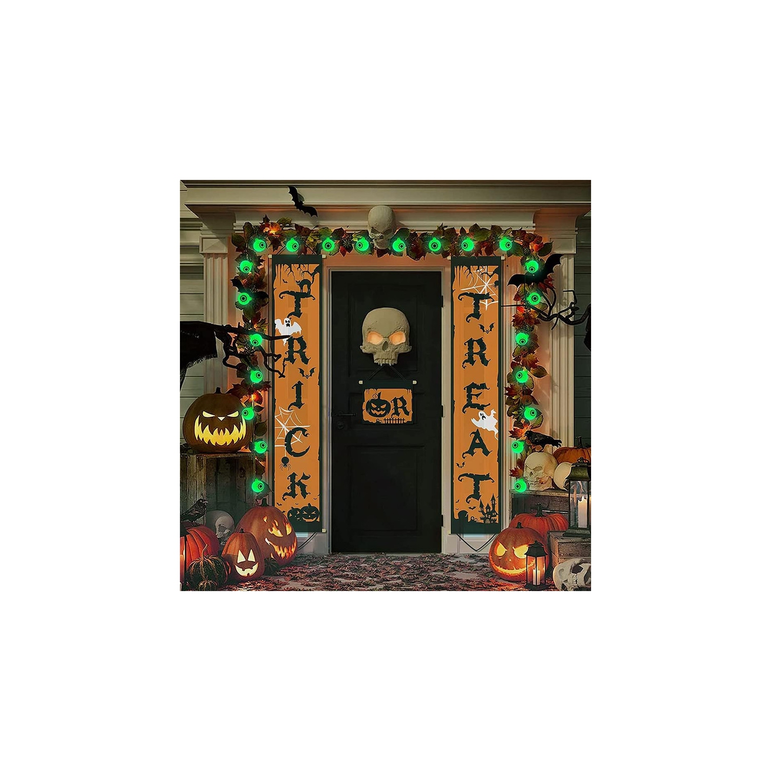 YOULIGHTS Halloween Eyeball String Lights, 5ft 10 LED Halloween Light String, Battery Operated Green Eyeball Shaped LED Light for Halloween Party