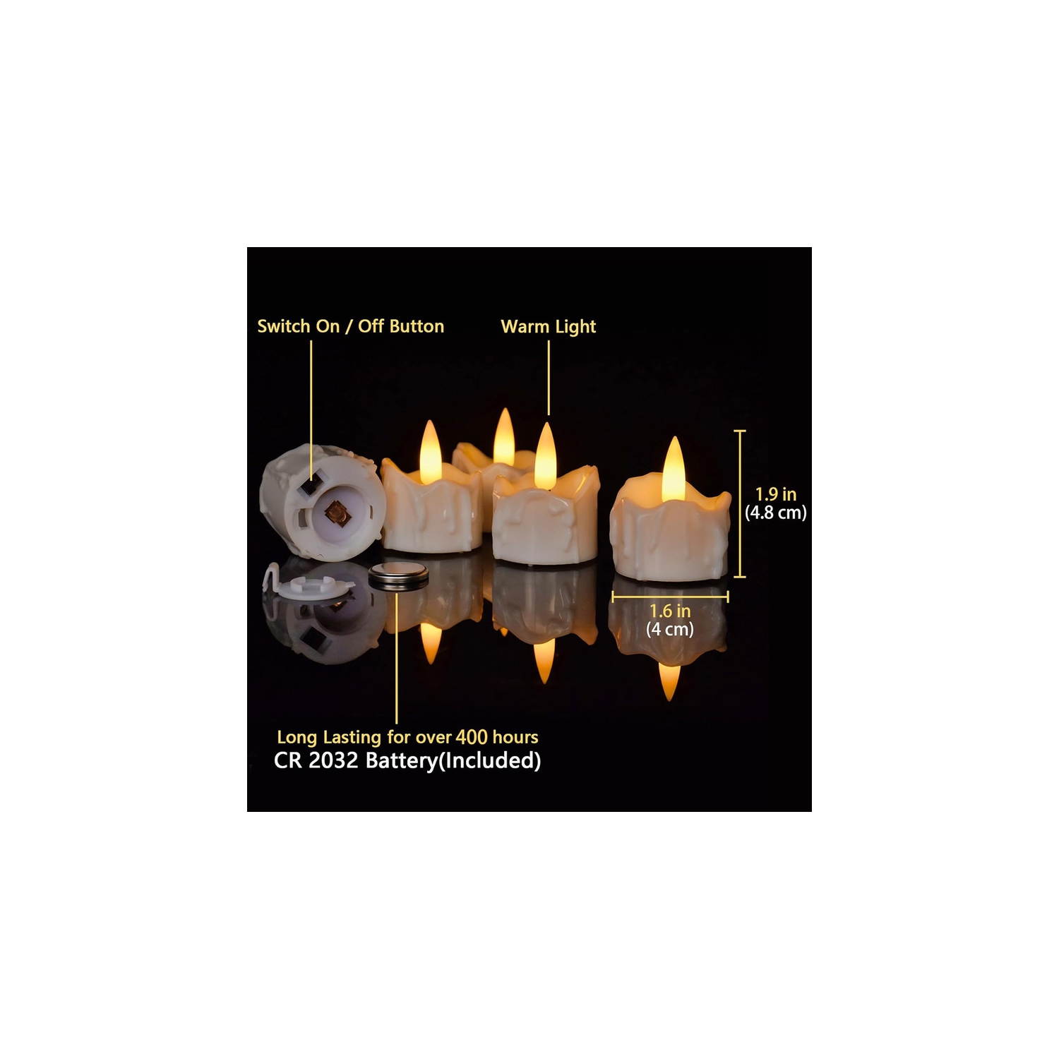 YOULIGHTS 12 Pack Timer Tea Lights Candles Battery Operated, Flameless Flickering LED Tealight Timer Votive Light, for Christmas Halloween Pumpkin