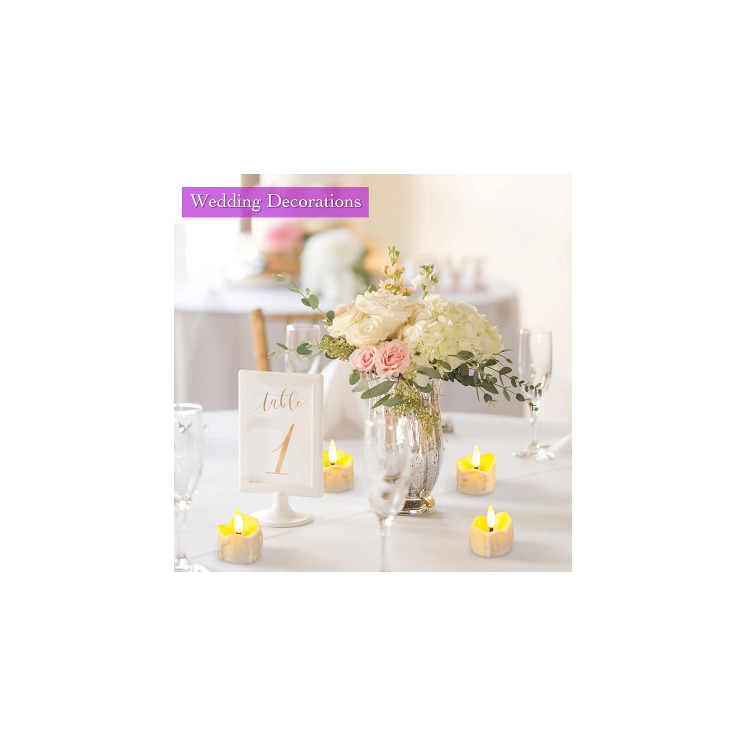 YOULIGHTS 12 Pack Timer Tea Lights Candles Battery Operated, Flameless Flickering LED Tealight Timer Votive Light, for Christmas Halloween Pumpkin