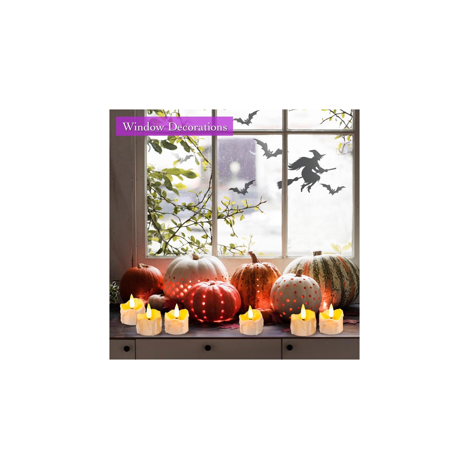 YOULIGHTS 12 Pack Timer Tea Lights Candles Battery Operated, Flameless Flickering LED Tealight Timer Votive Light, for Christmas Halloween Pumpkin