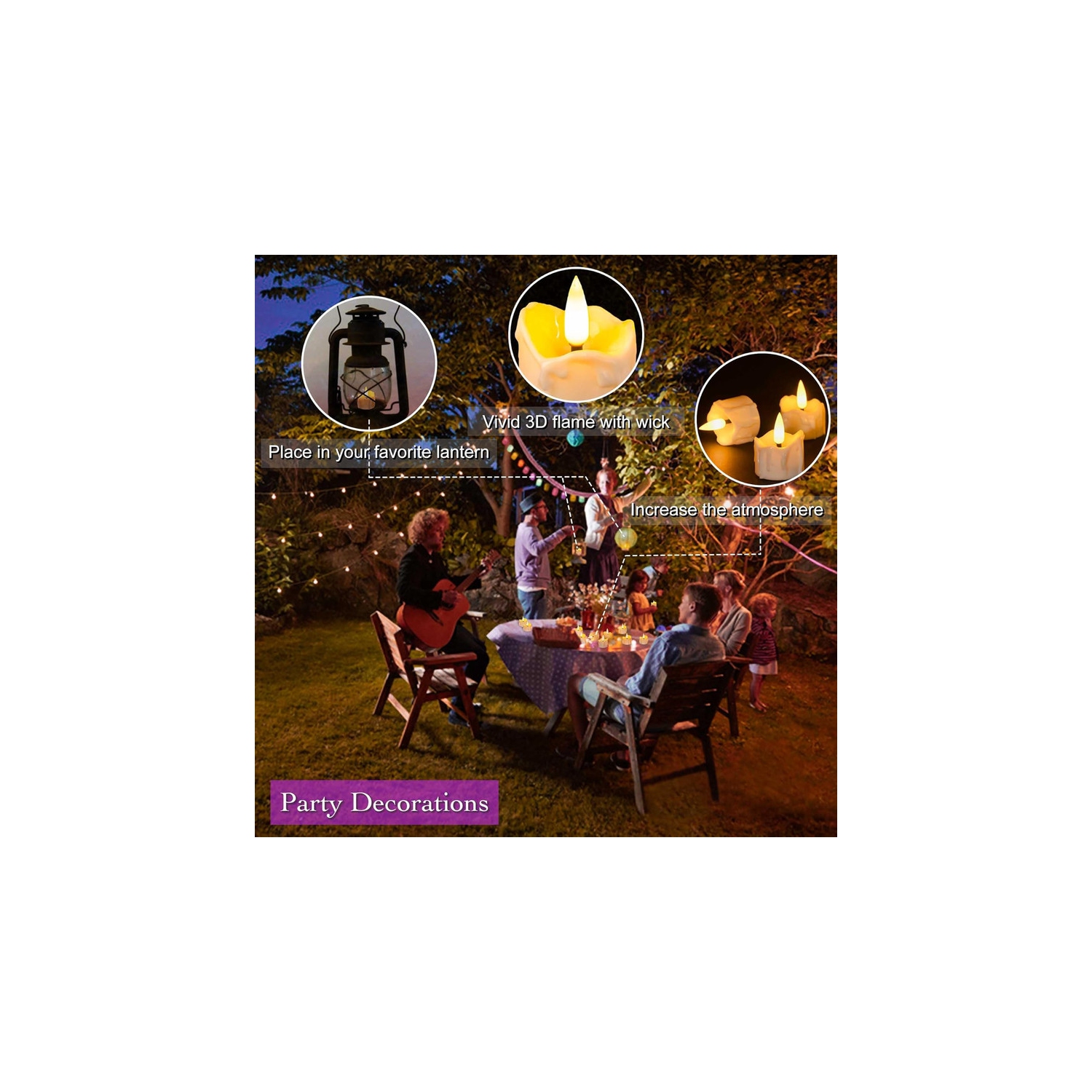 YOULIGHTS 12 Pack Timer Tea Lights Candles Battery Operated, Flameless Flickering LED Tealight Timer Votive Light, for Christmas Halloween Pumpkin