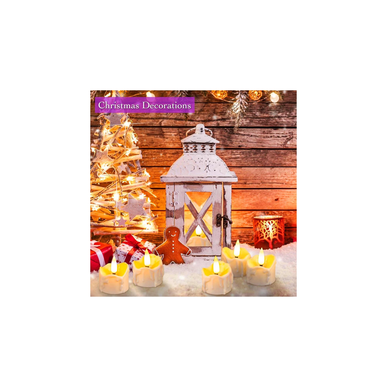 YOULIGHTS 12 Pack Timer Tea Lights Candles Battery Operated, Flameless Flickering LED Tealight Timer Votive Light, for Christmas Halloween Pumpkin