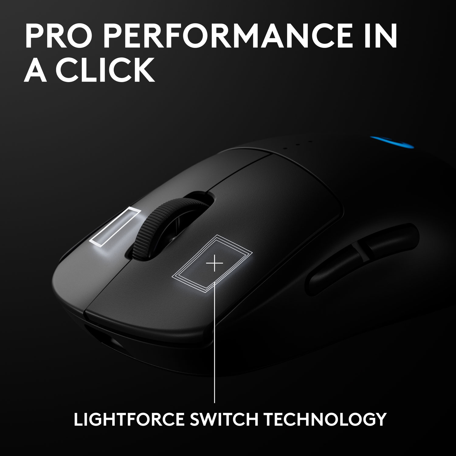 Logitech G PRO 2 LIGHTSPEED 44000 DPI Wireless Optical Gaming Mouse - Black