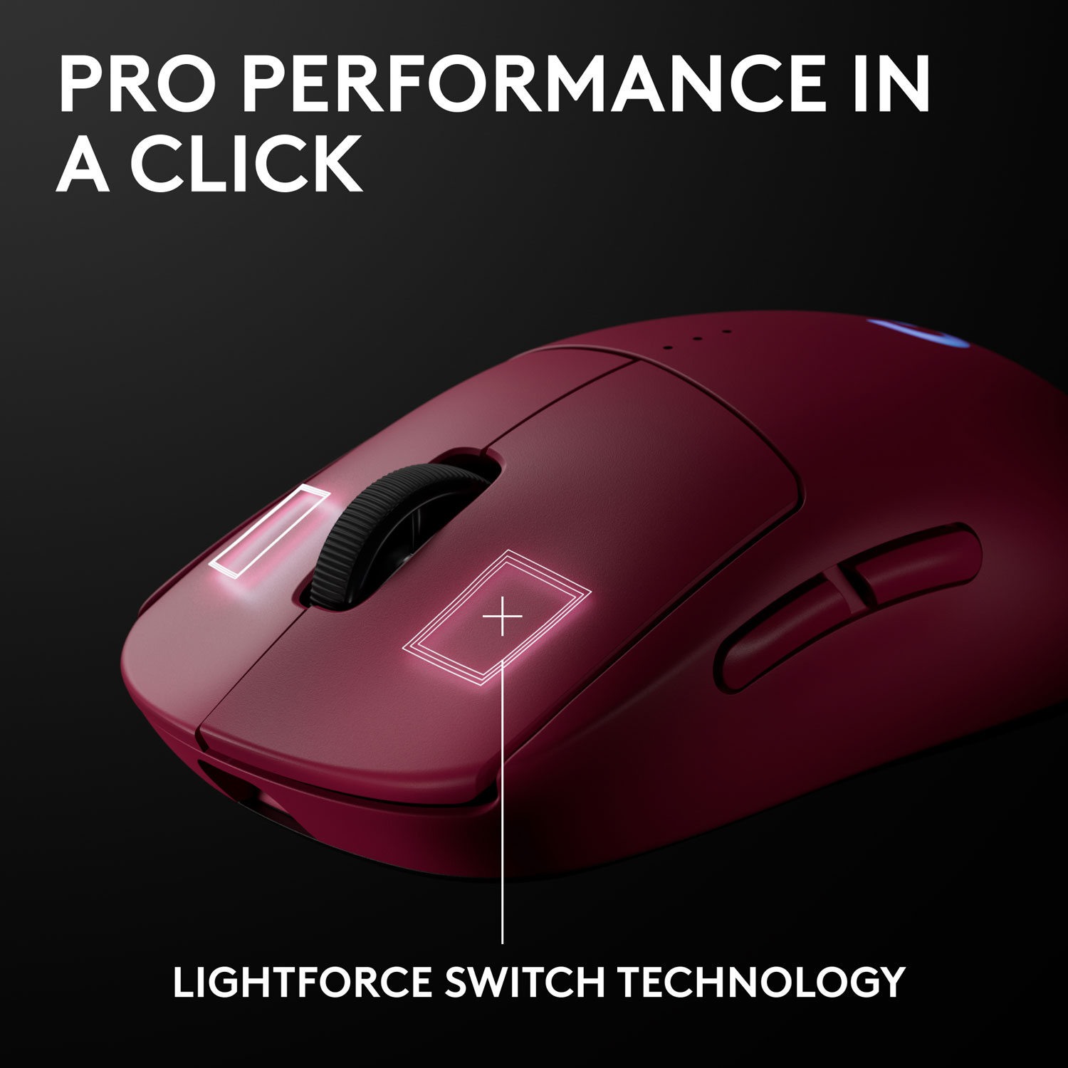 Logitech G PRO 2 LIGHTSPEED 44000 DPI Wireless Optical Gaming Mouse - Magenta
