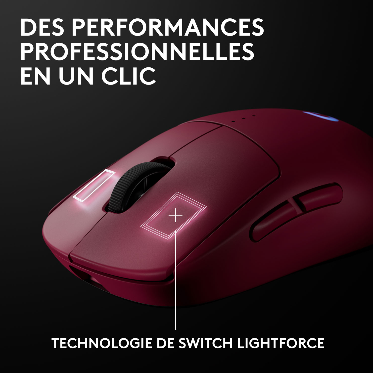 Logitech G PRO 2 LIGHTSPEED 44000 DPI Wireless Optical Gaming Mouse - Magenta