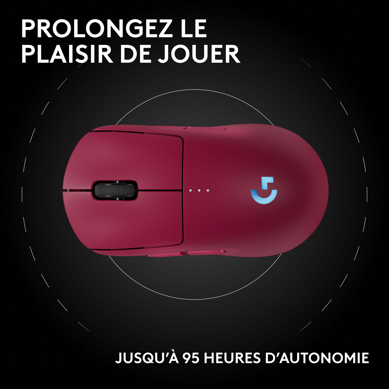 Logitech G PRO 2 LIGHTSPEED 44000 DPI Wireless Optical Gaming Mouse - Magenta