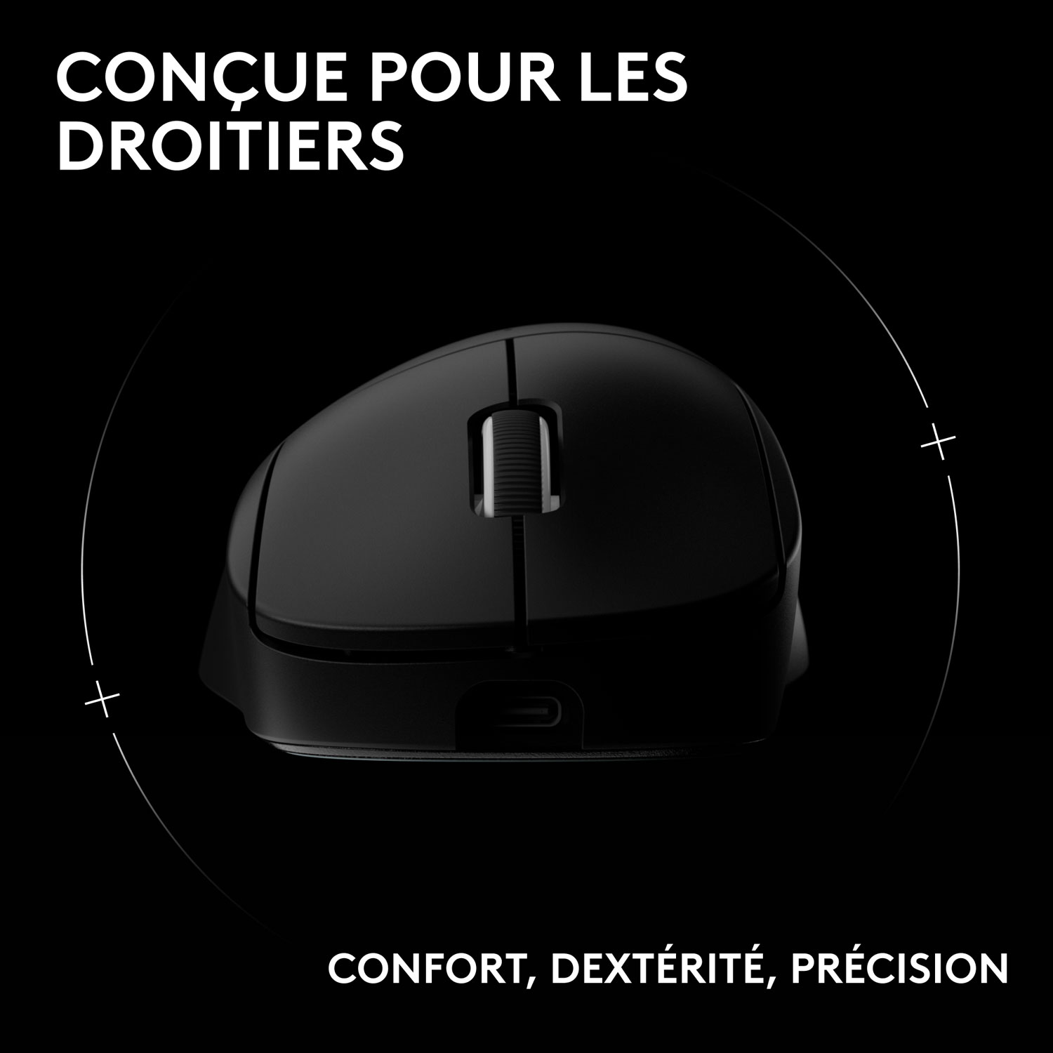 Souris de jeu optique sans fil légère à 5 boutons de 44 000 ppp PRO X SUPERLIGHT 2 DEX de Logitech - Noir
