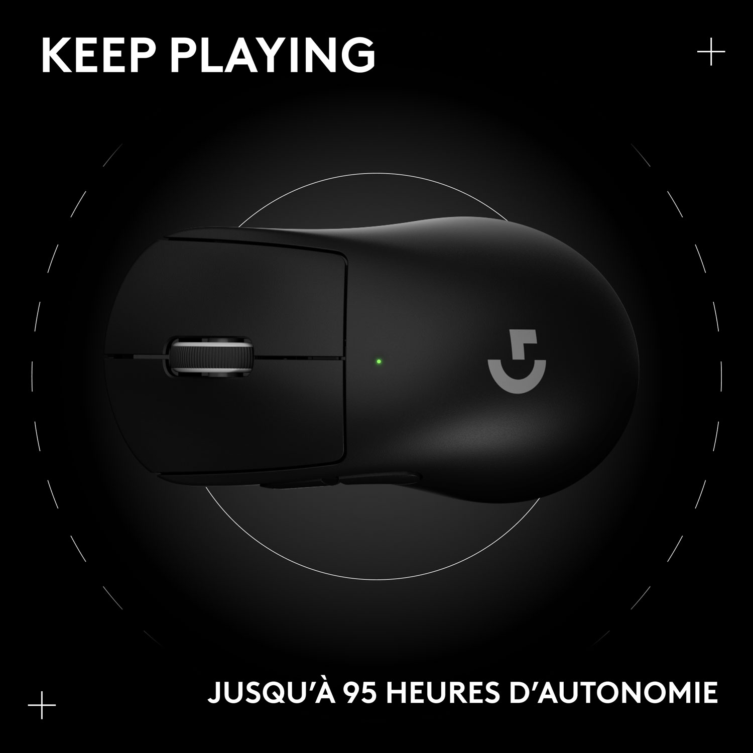 Souris de jeu optique sans fil légère à 5 boutons de 44 000 ppp PRO X SUPERLIGHT 2 DEX de Logitech - Noir
