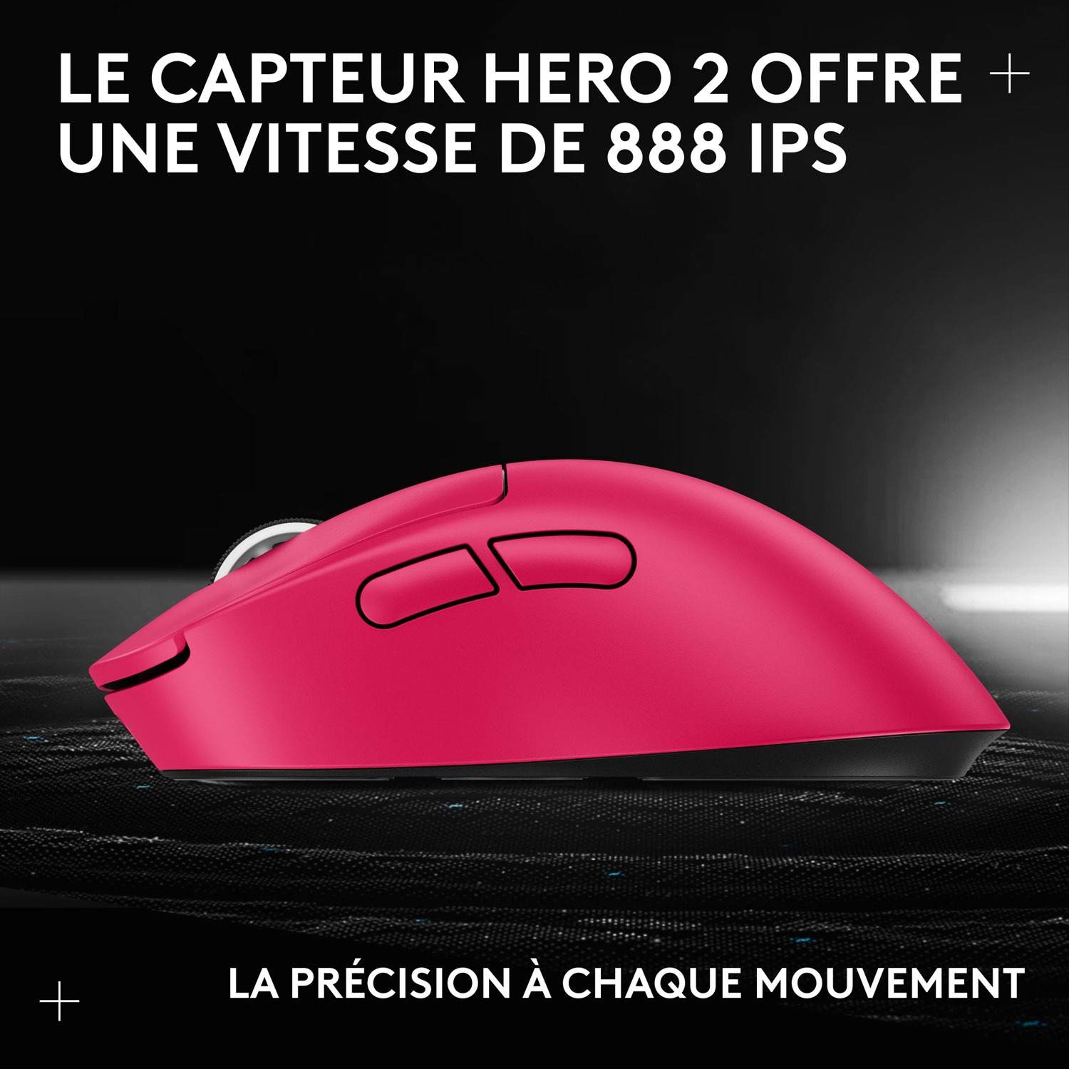 Logitech PRO X SUPERLIGHT 2 DEX 44000 DPI Wireless Optical Lightweight 5-Button Gaming Mouse - Magenta